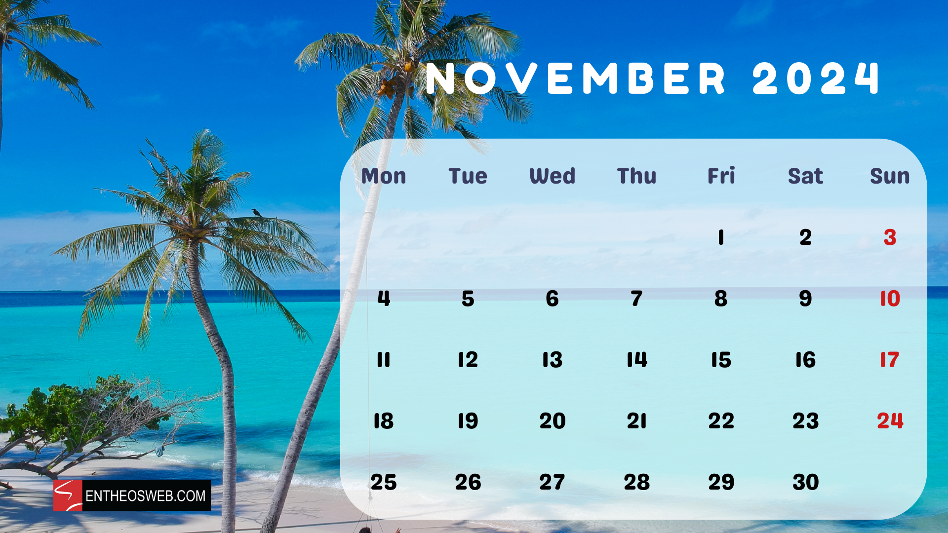 Beaches 2024 Calendar