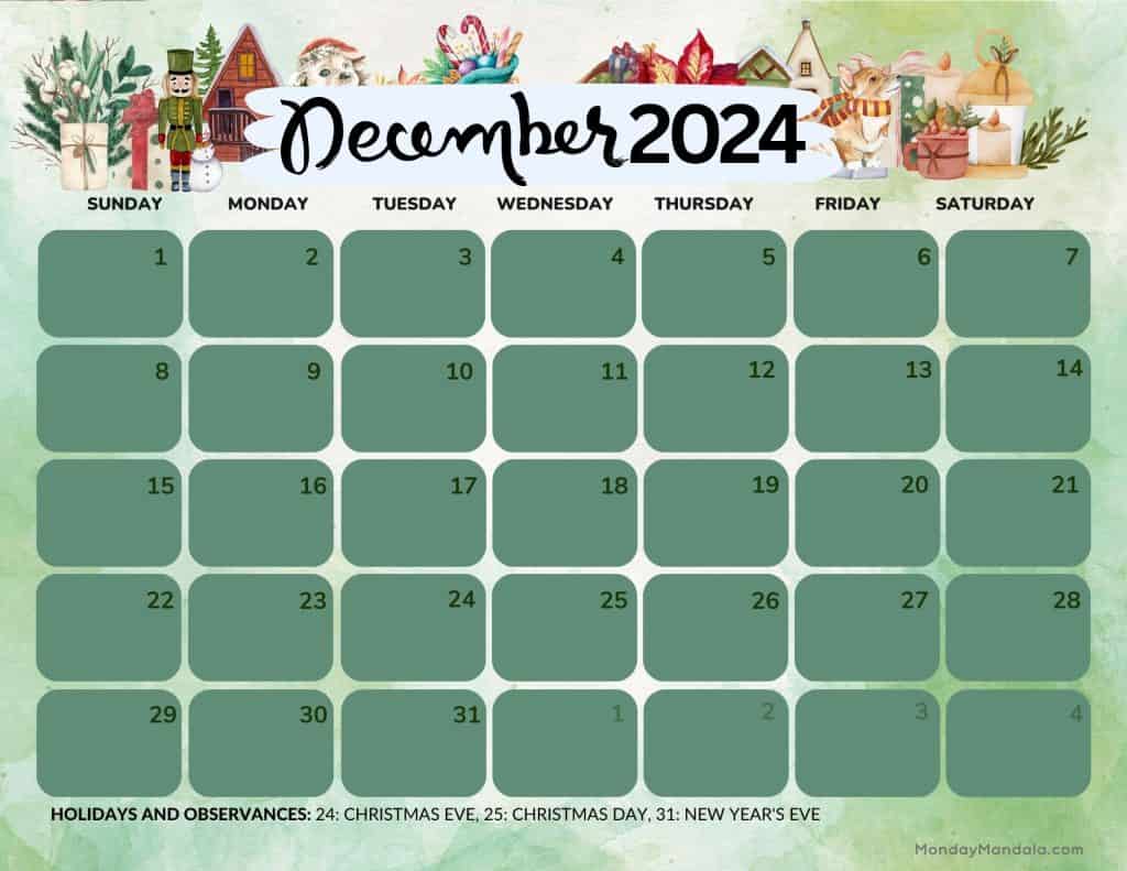 December 2024 Calendars (52 Free PDF Printables)