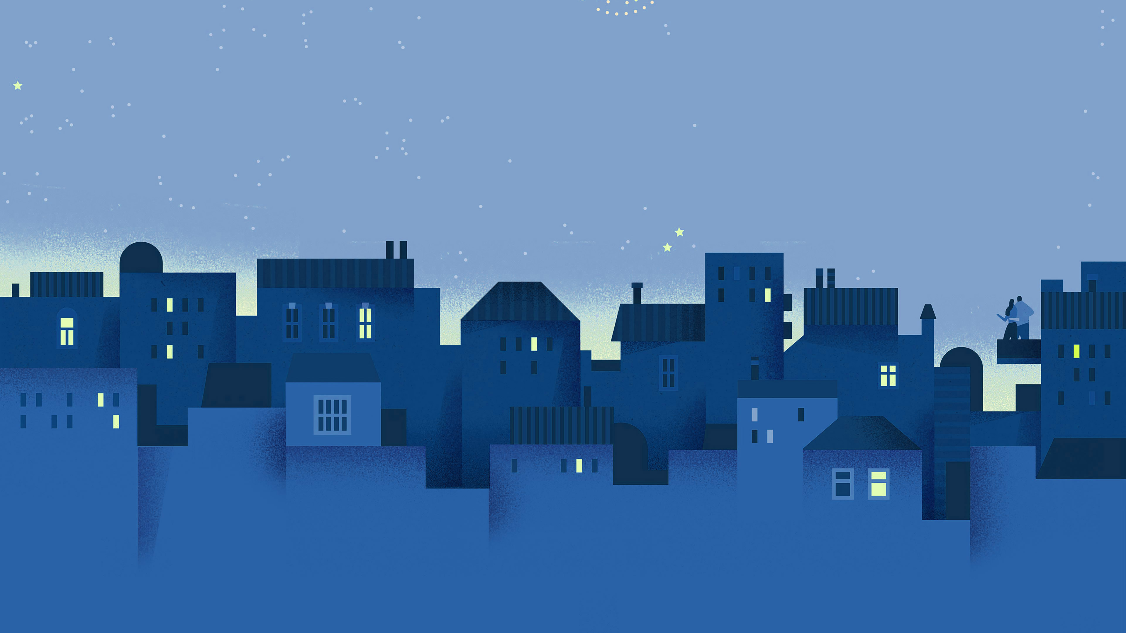 Google Lollipop January Blue Background Wallpaper