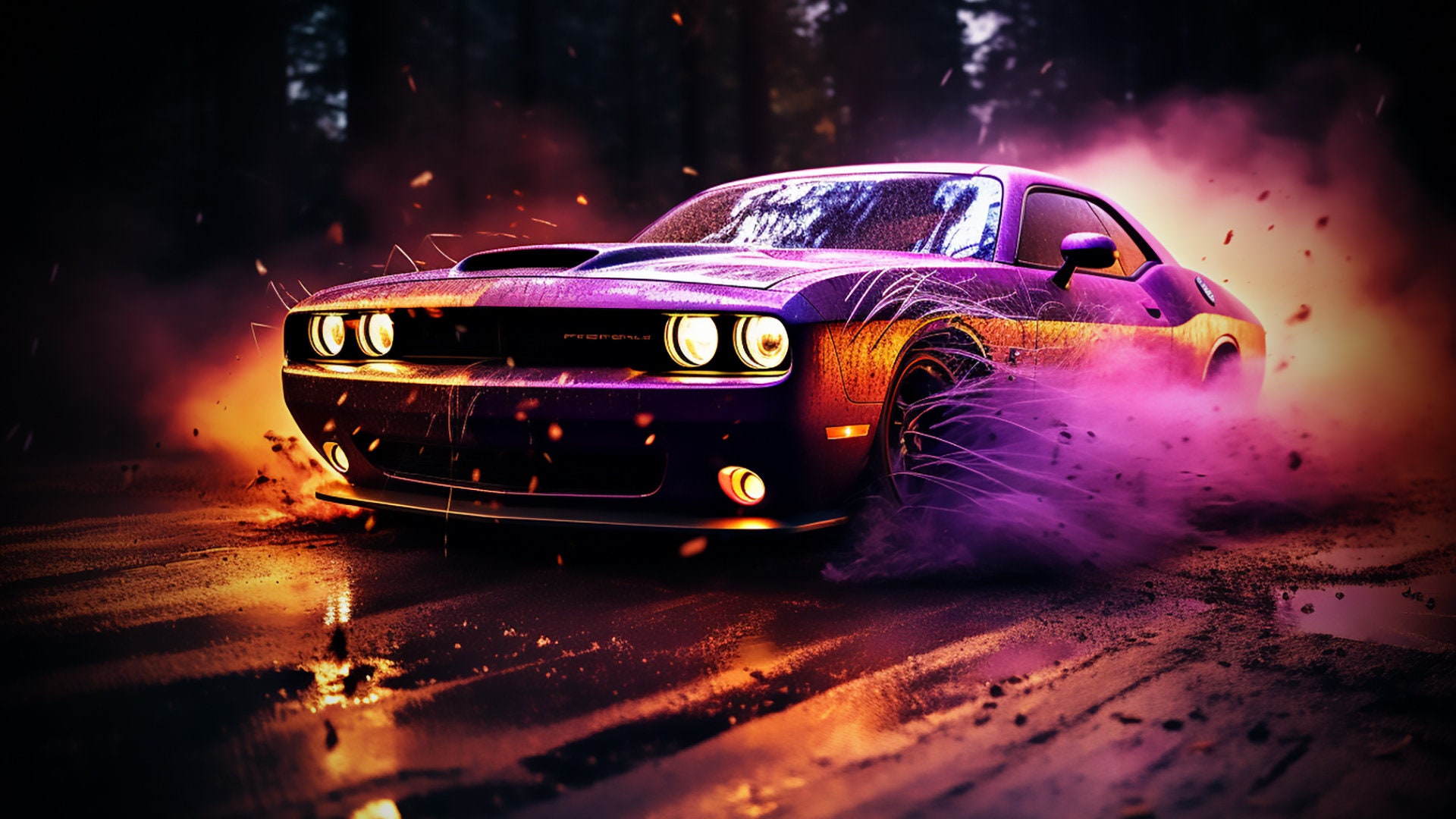 Dodge Challenger Desktop Wallpaper for PC Mac (Instant Download)