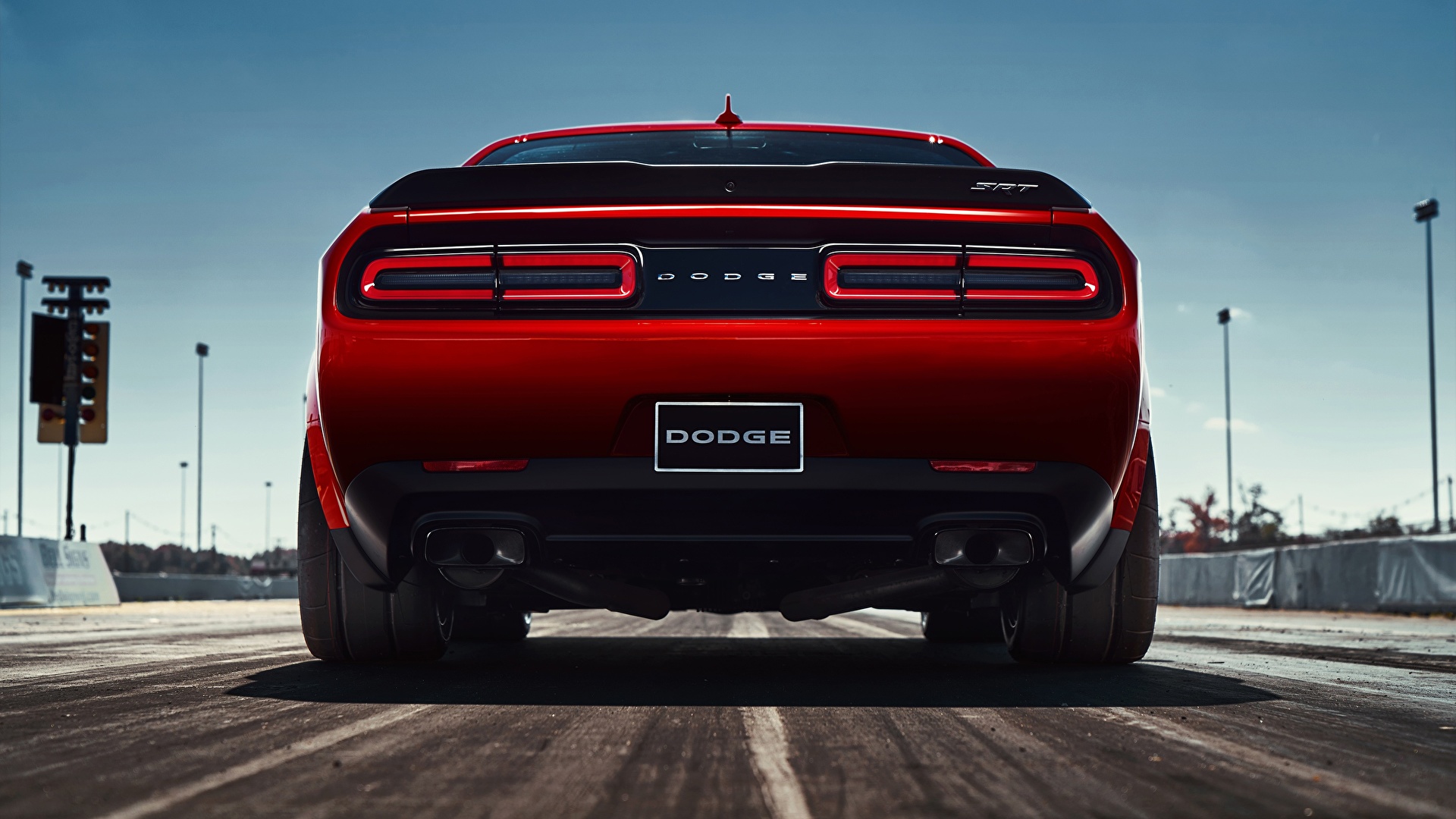 Picture Dodge 2018 Challenger SRT Demon Red Back view 1920x1080