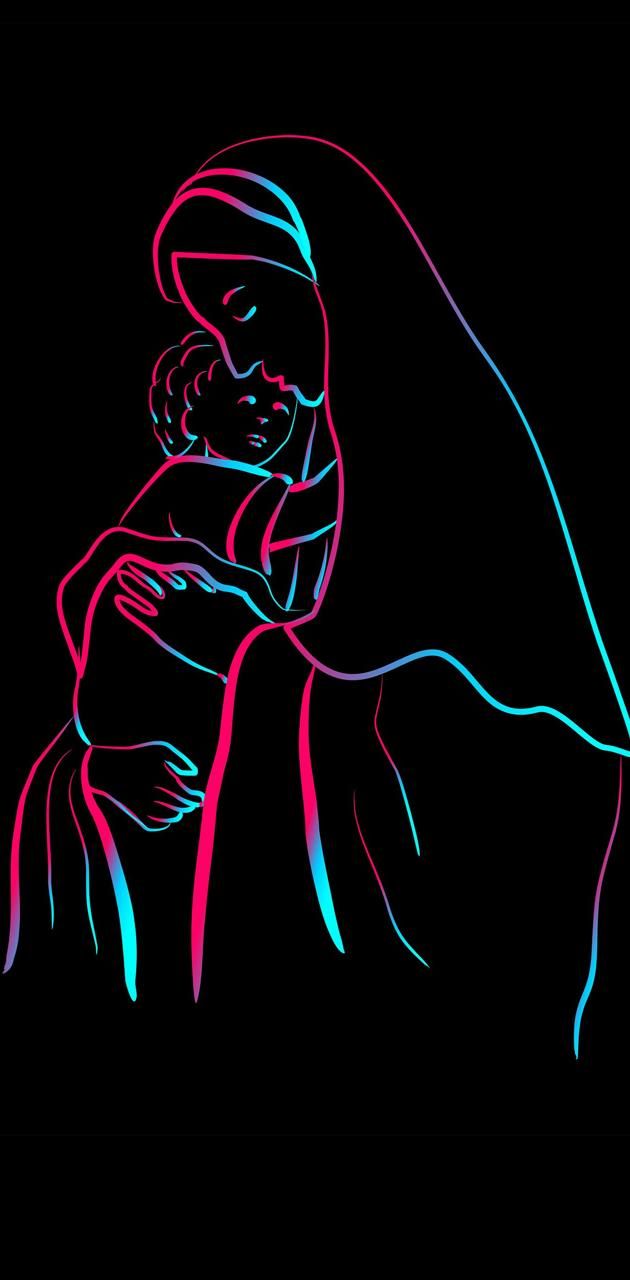 Mother wallpaper by kaushiknetha. Mother mary wallpaper, Mother mary image, Cool picture for wallpaper