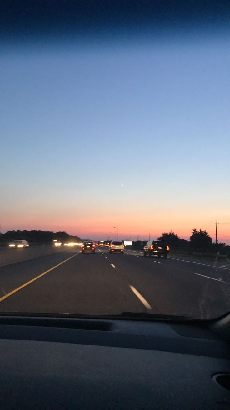 sunset, drive, on a drive, sunset view, views, car rides, sunset aesthetic, sunset wallpaper. Sunset picture, Sky aesthetic, Sunset wallpaper