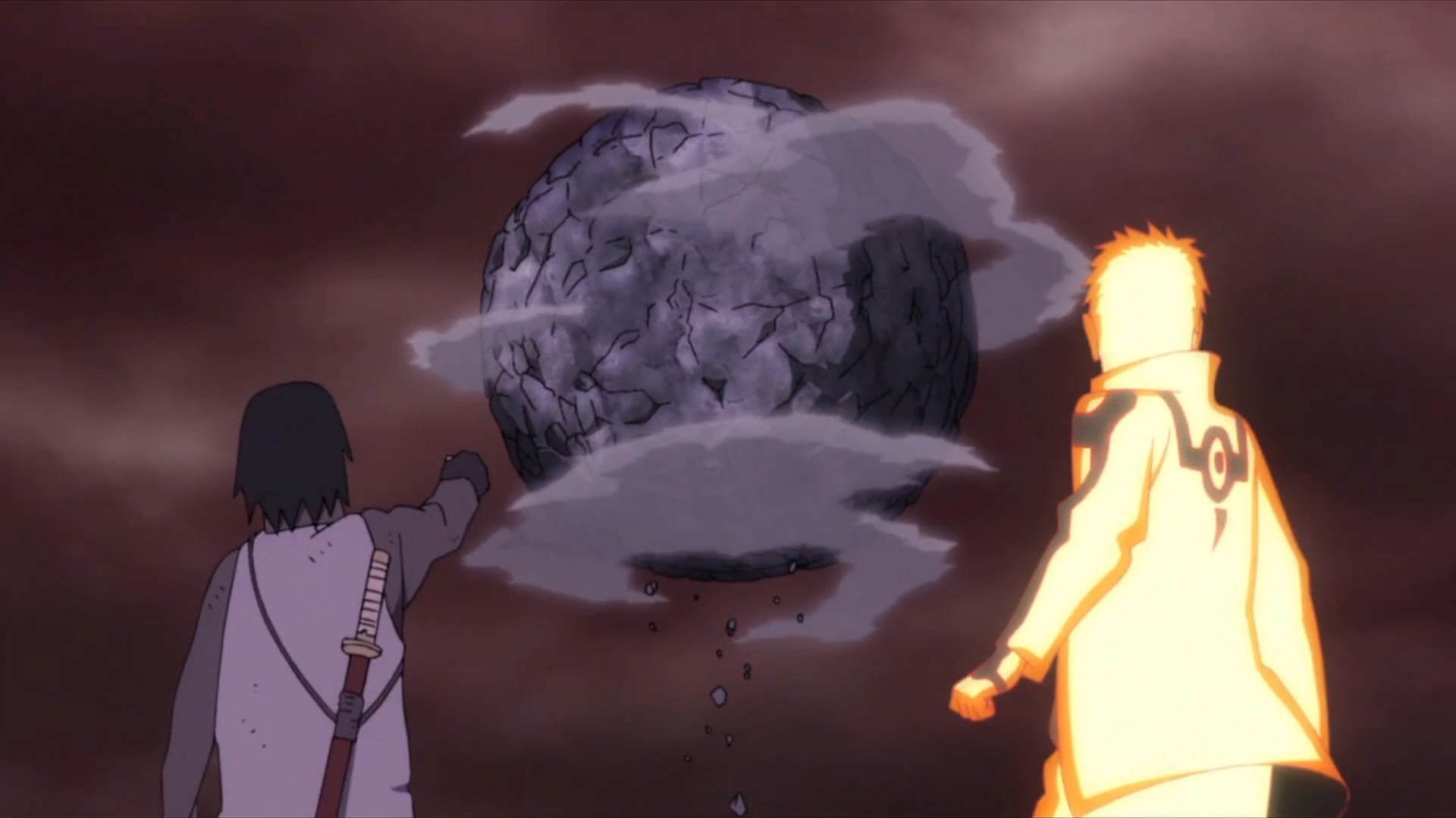 Naruto and Sasuke vs. Momoshiki. Boruto: Naruto Next Generations