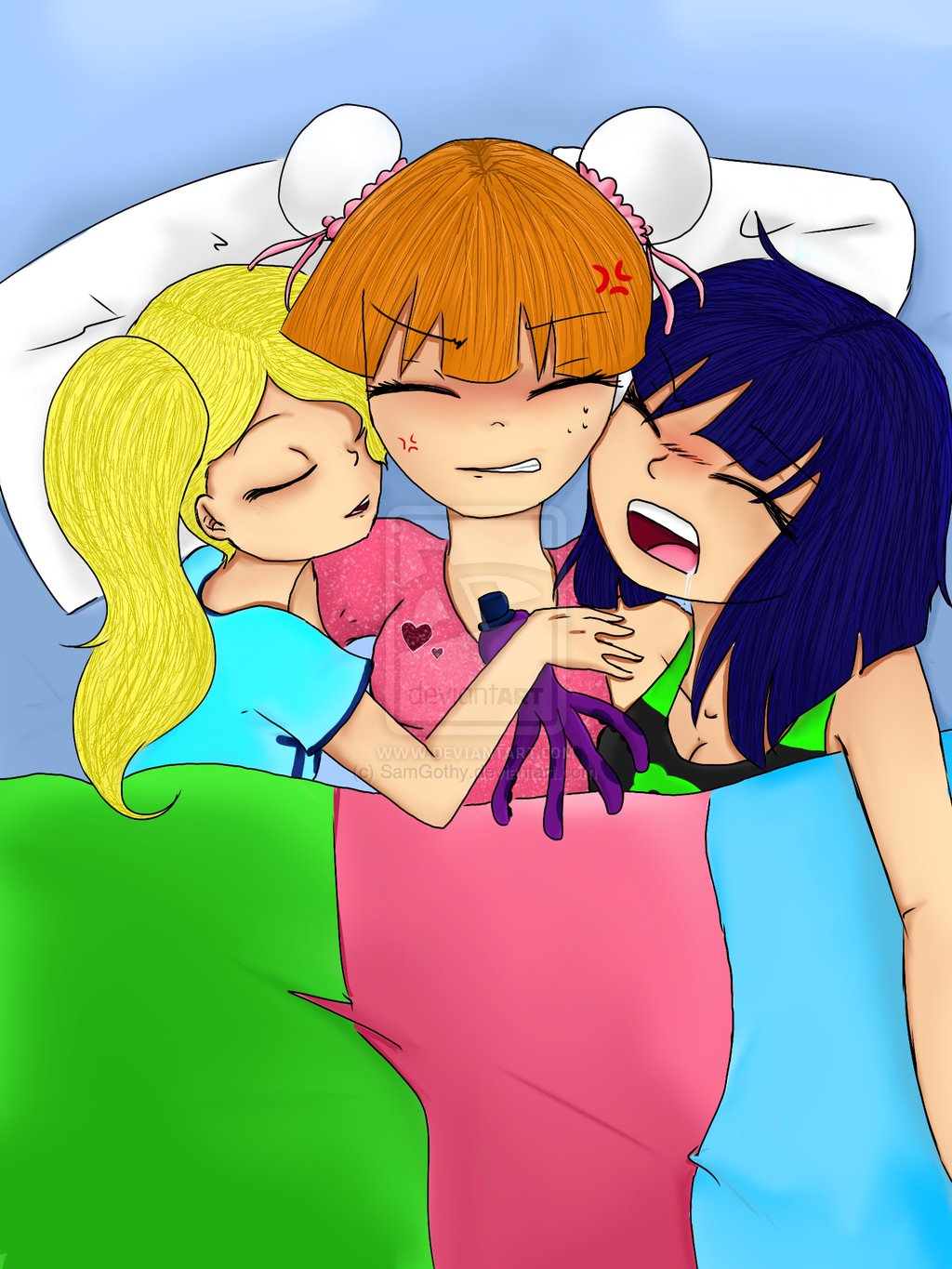 the powerpuff girls as teens (powerpuff girls) fan Art