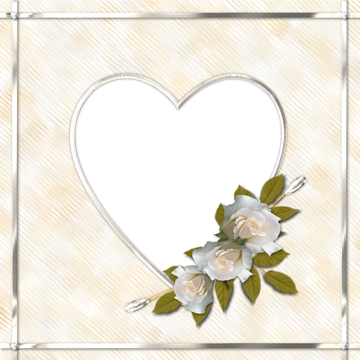 Beautiful Transparent Heart Frame with White Roses​-Quality Free Image and Transparent PNG Clipart