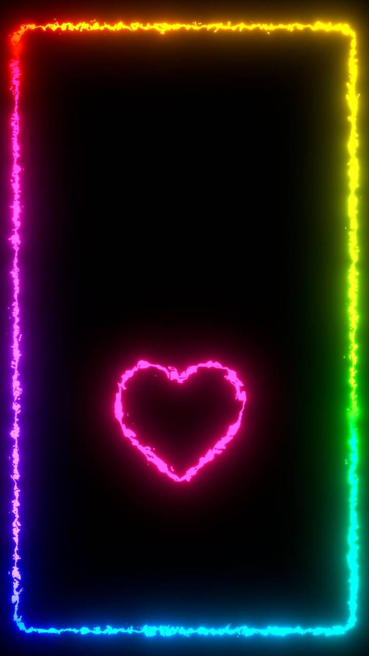 Download Rainbow Heart Frame wallpaper by Frames now. Browse milli. Neon wallpaper, iPhone wallpaper vintage hipster, Heart iphone wallpaper