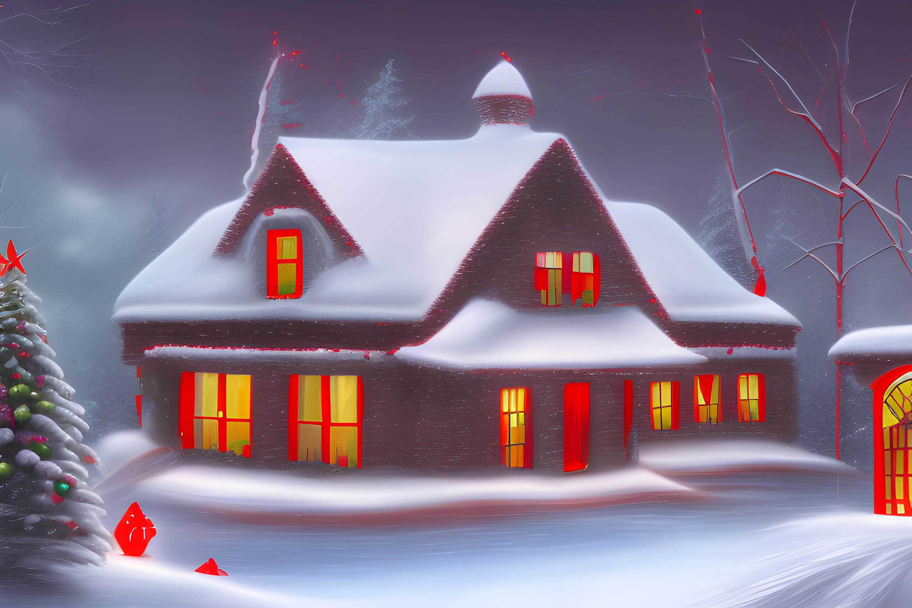 windows 11 red and white xmas themed