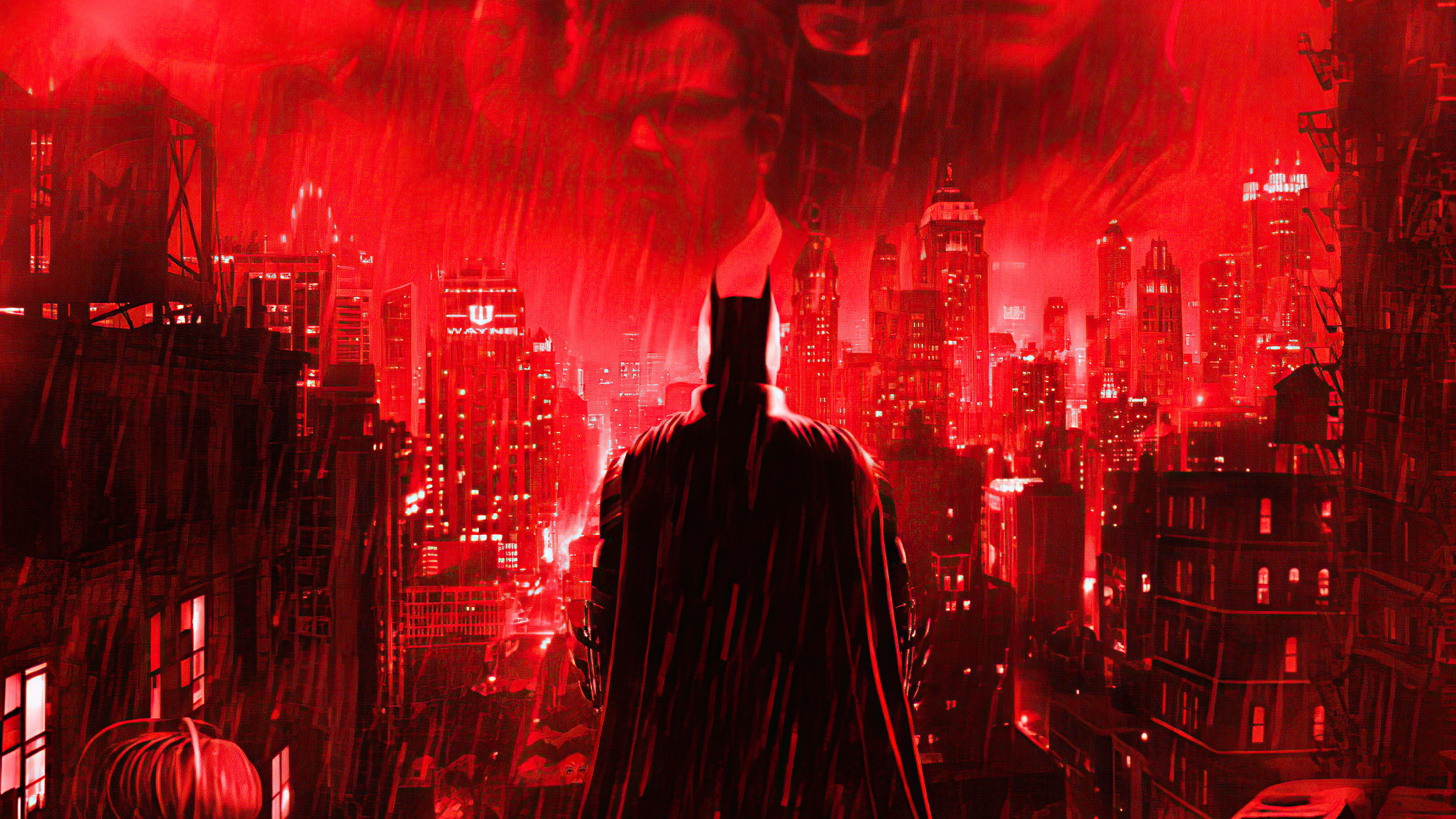 Batman In Red City 4k Wallpaper, HD