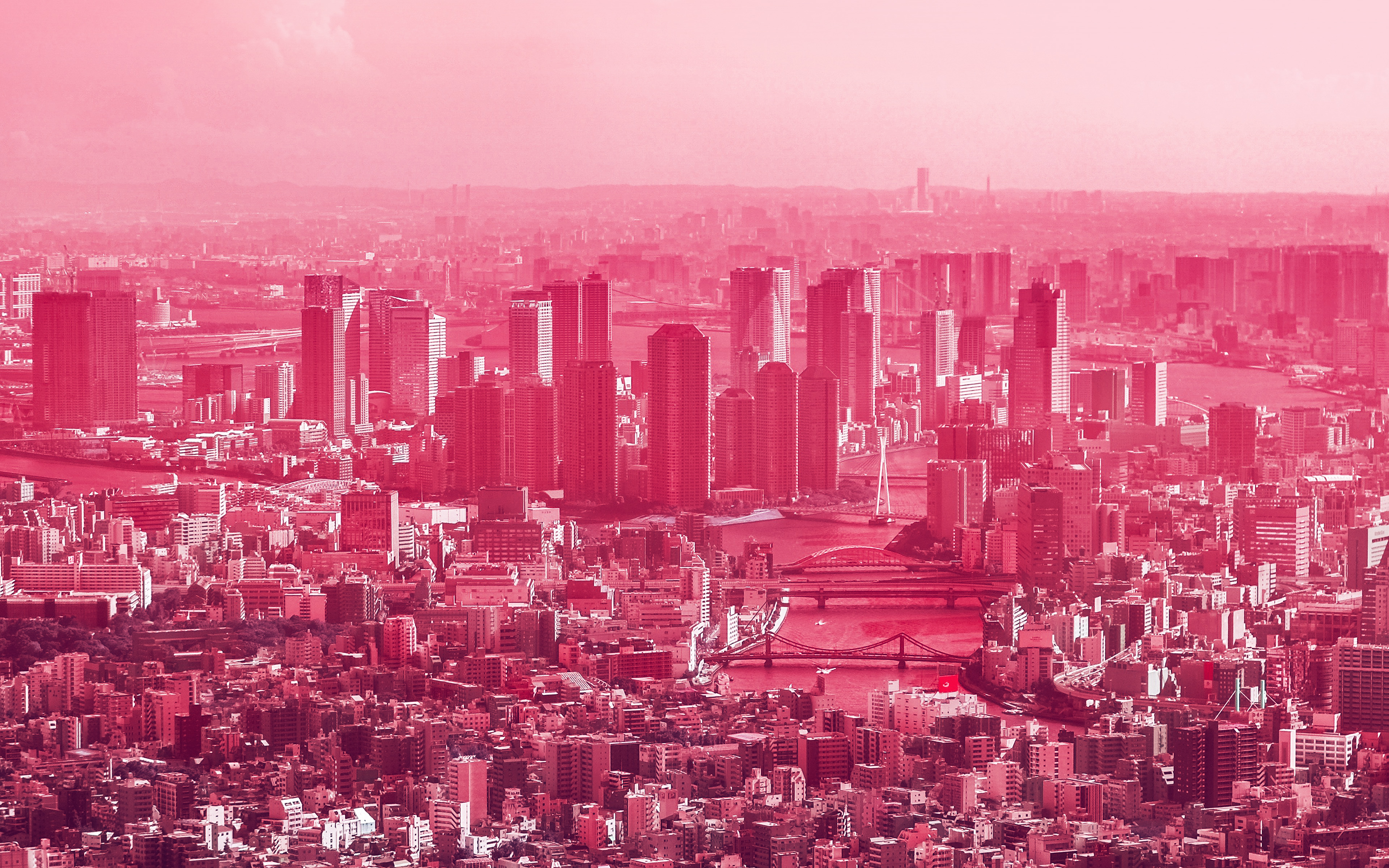 wallpaper for desktop, laptop. city view red town crowd river