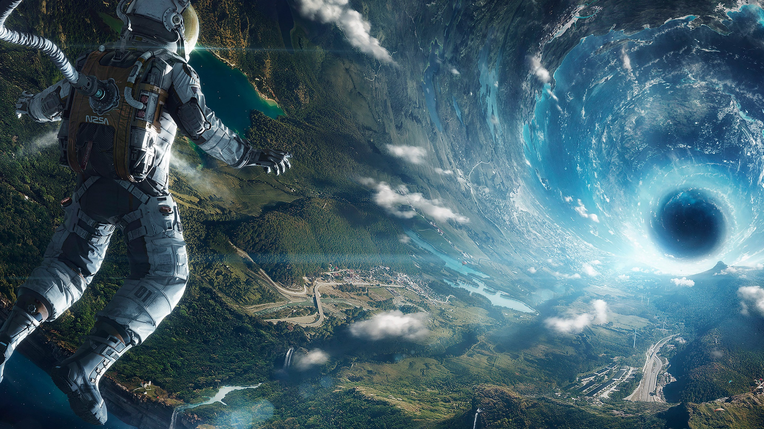 Download wallpaper: Travel into space 2560x1440
