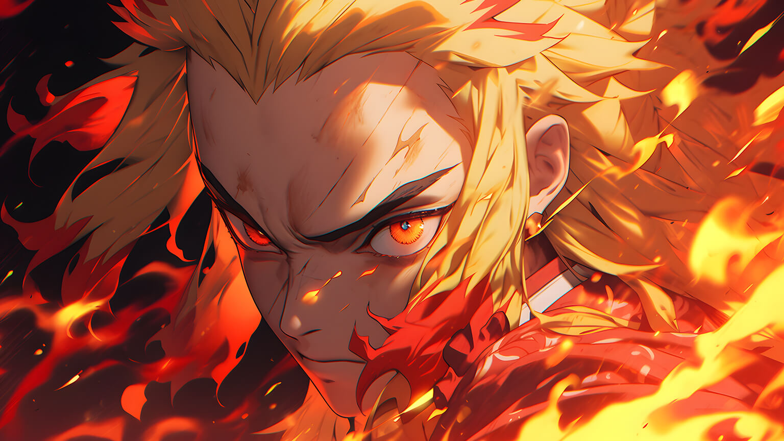 Demon Slayer Rengoku Desktop Wallpaper