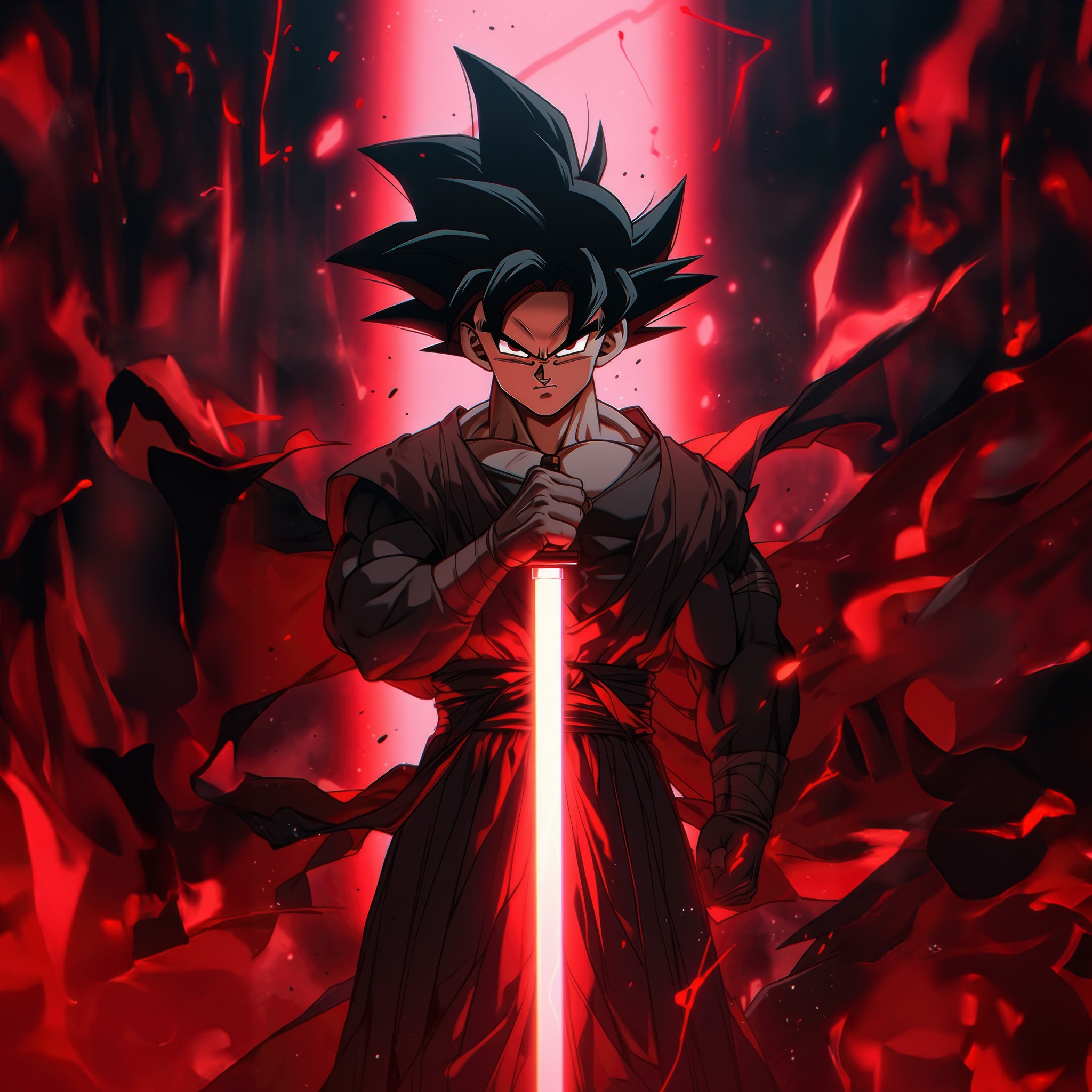 Goku Black Wallpaper 4K, Super Saiyan Rose, Lightsaber