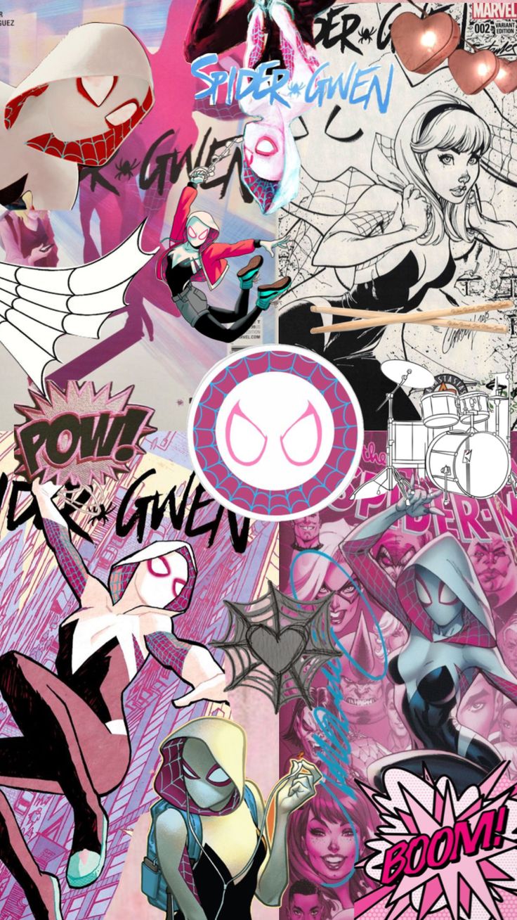 spidergwen #wallpaper #marvel #comics #spider #drums #gwenstacy #pink. Spider gwen art, Marvel spiderman art, Spider art