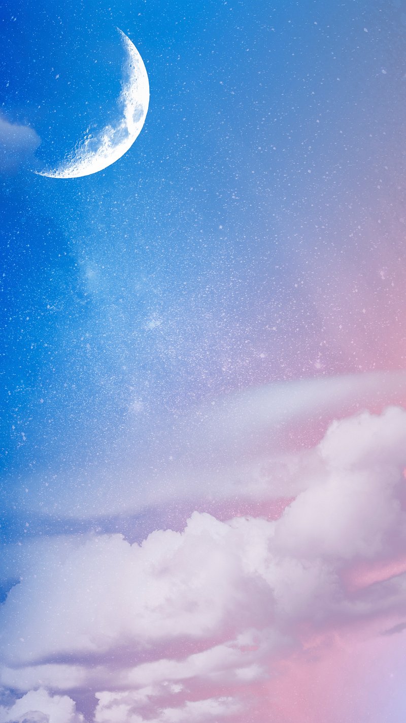 Aesthetic crescent moon iPhone wallpaper