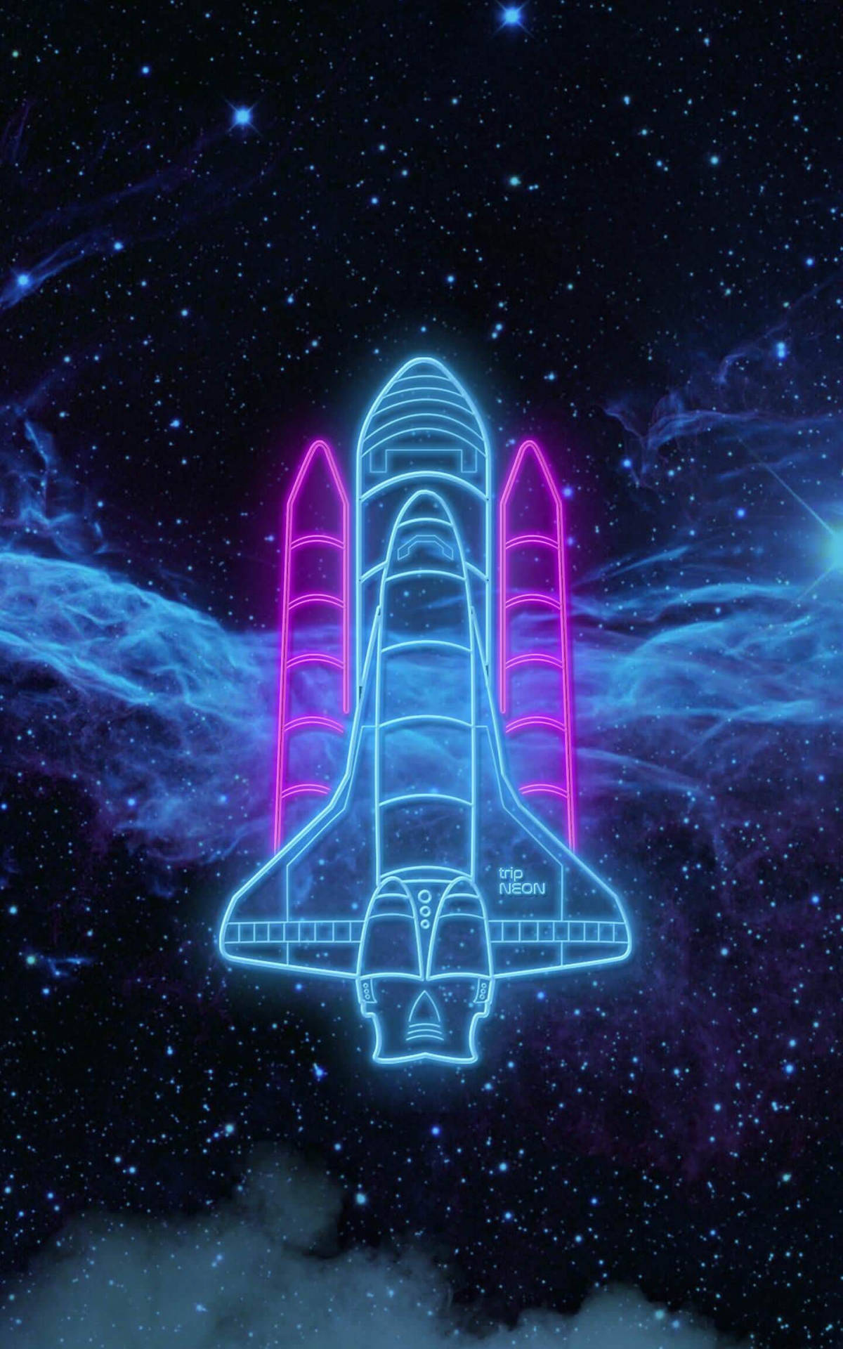 Download Neon Spaceship Wallpaper