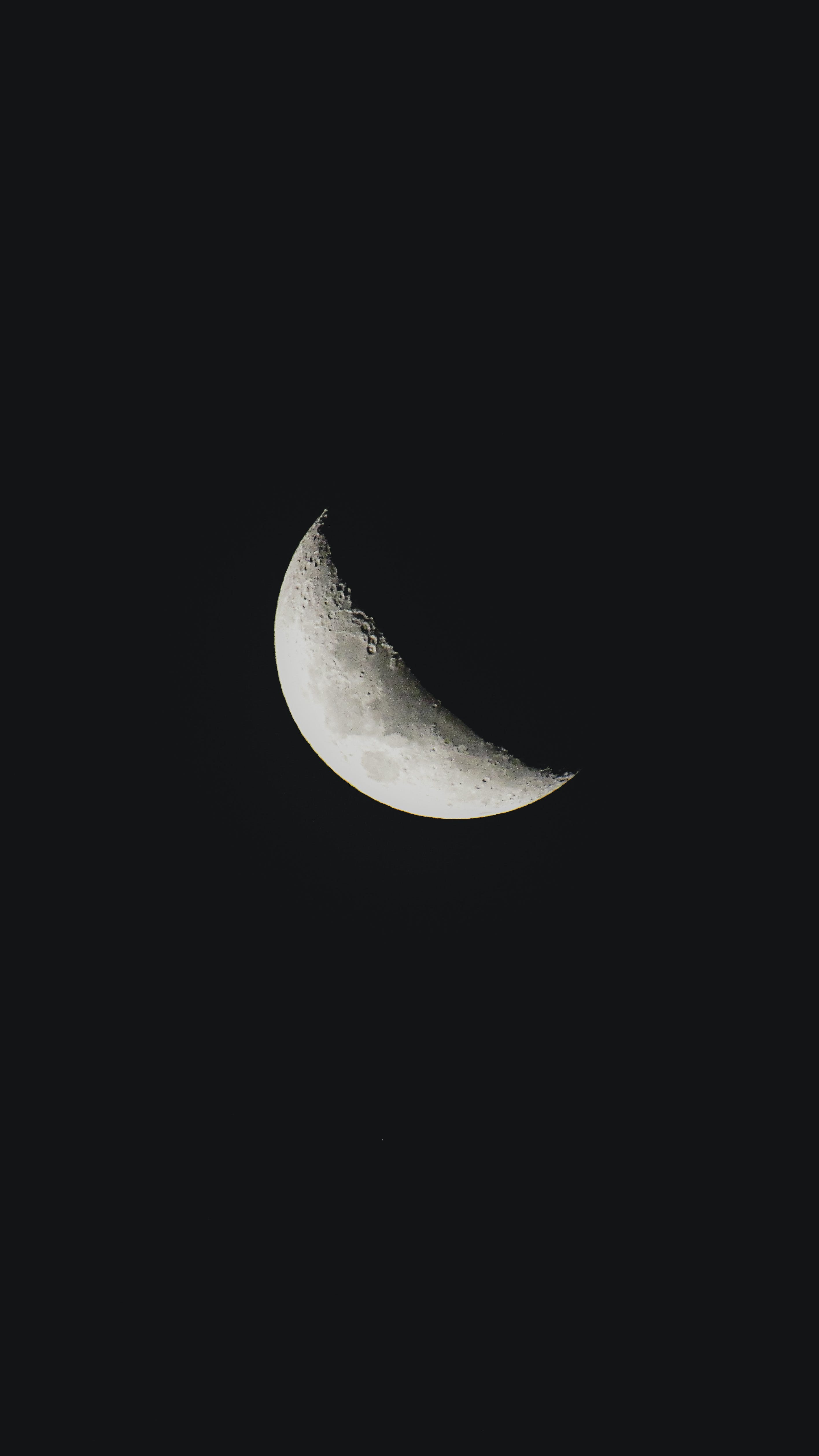 Crescent Moon in Black Background · Free