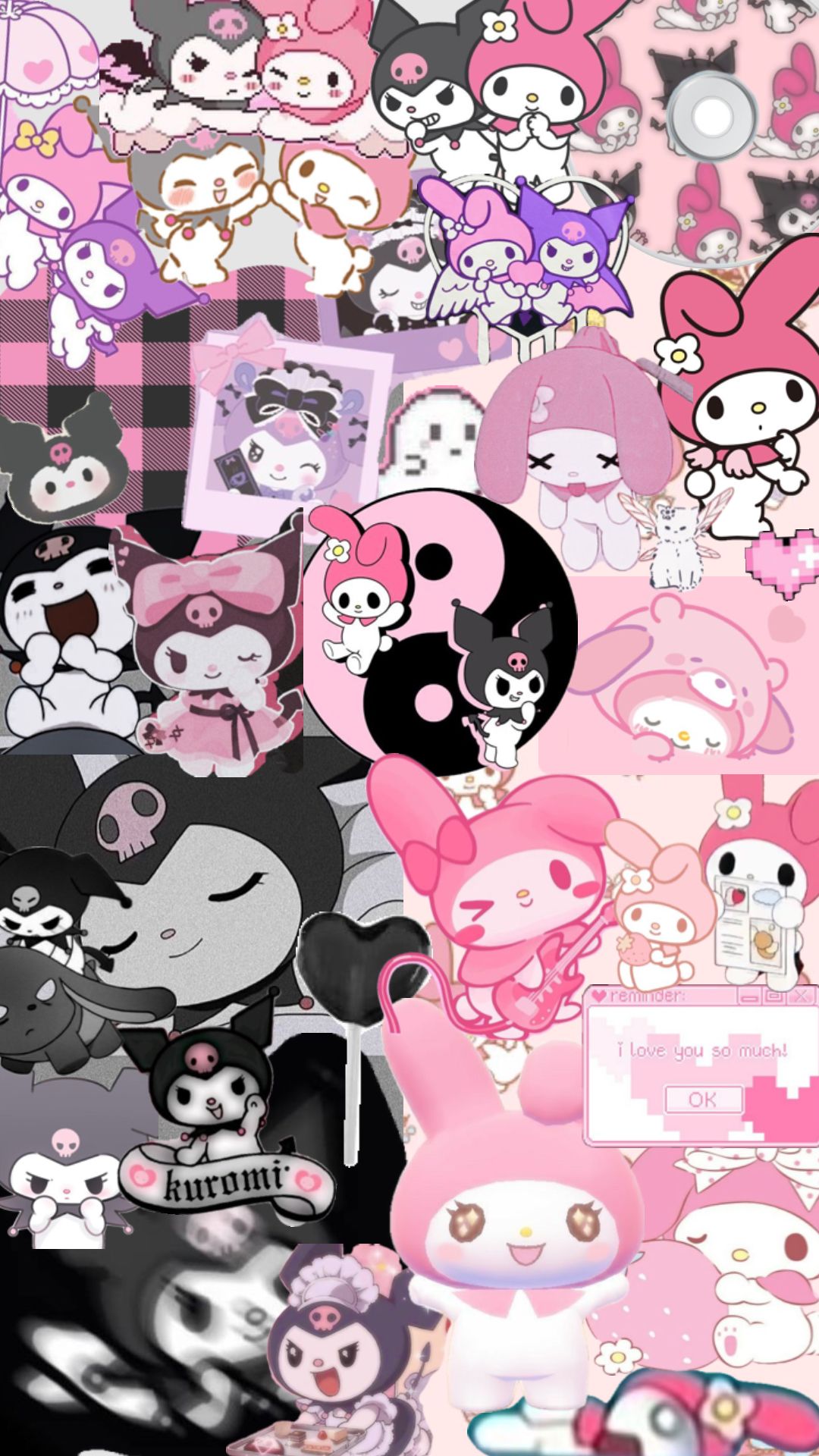 mymelody #mymelodyandkuromi #kuromiandmymelody #kuromi #pink #black #sanrio #sanriowal. Hello kitty iphone wallpaper, Walpaper hello kitty, Cute galaxy wallpaper