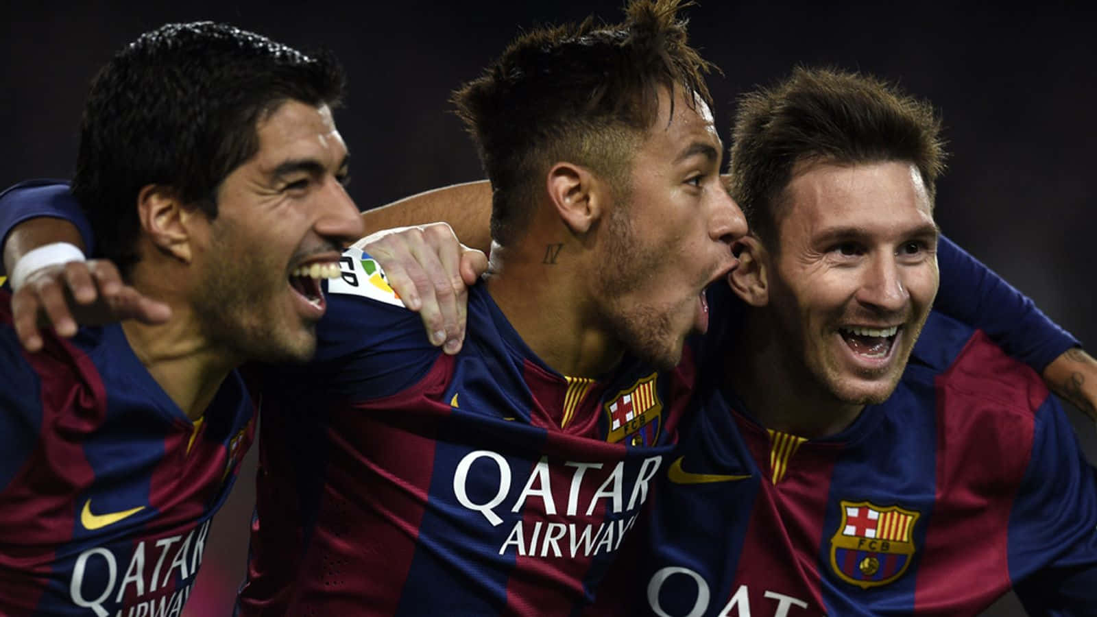 Download MSN Trio With Neymar Looking Sideways Wallpaper