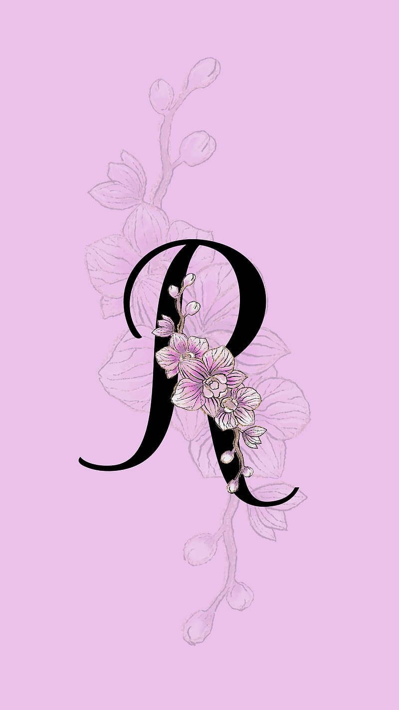 Floral letter r Wallpaper Download