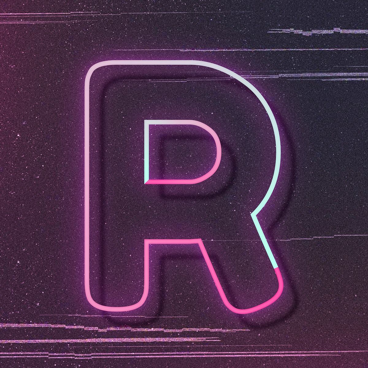Letter R vector pink neon font typography. free image / wan. R letter design, Lettering, Letter r