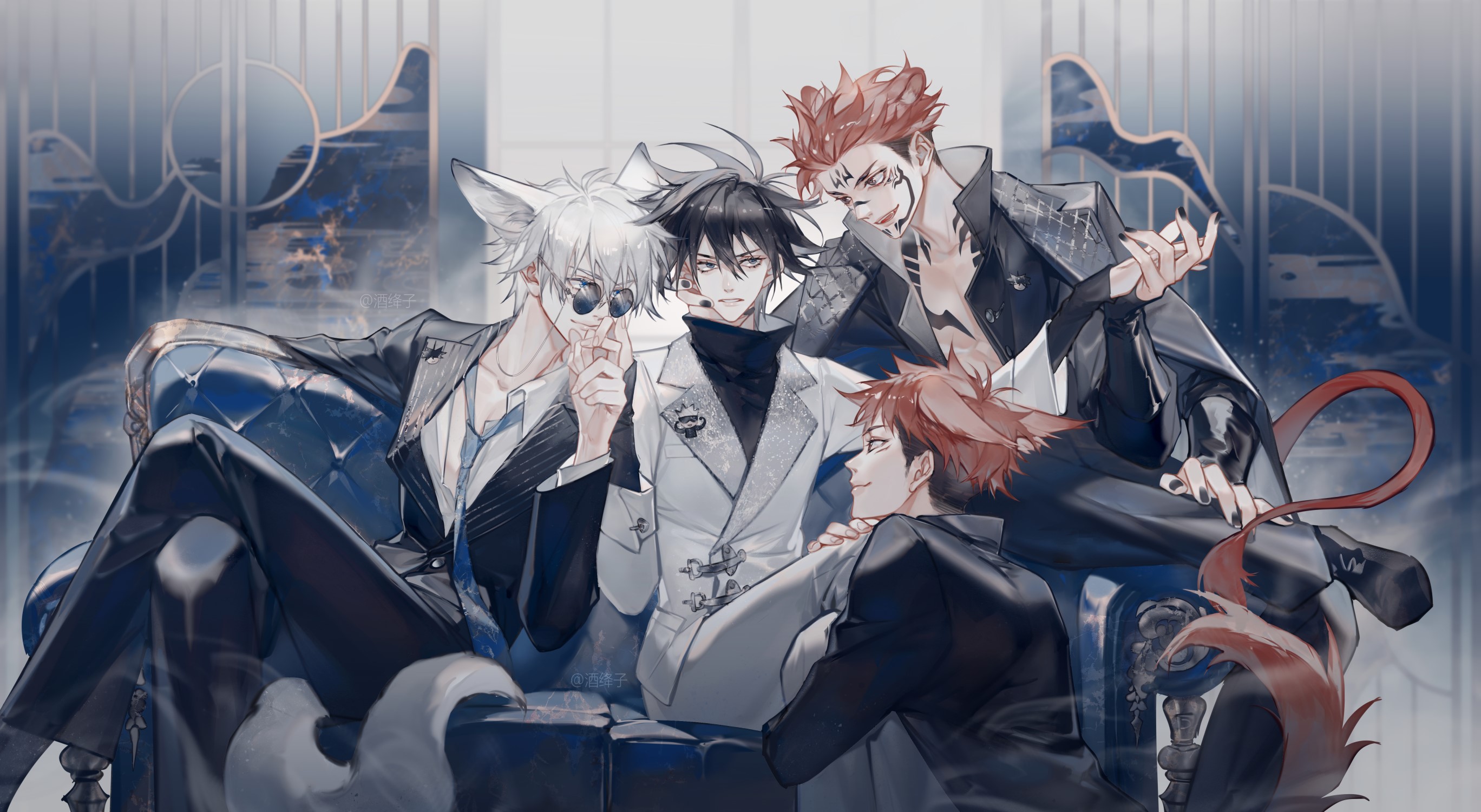 HD desktop wallpaper: Anime, Sukuna (Jujutsu Kaisen), Megumi Fushiguro, Satoru Gojo, Yuji Itadori, Jujutsu Kaisen download free picture