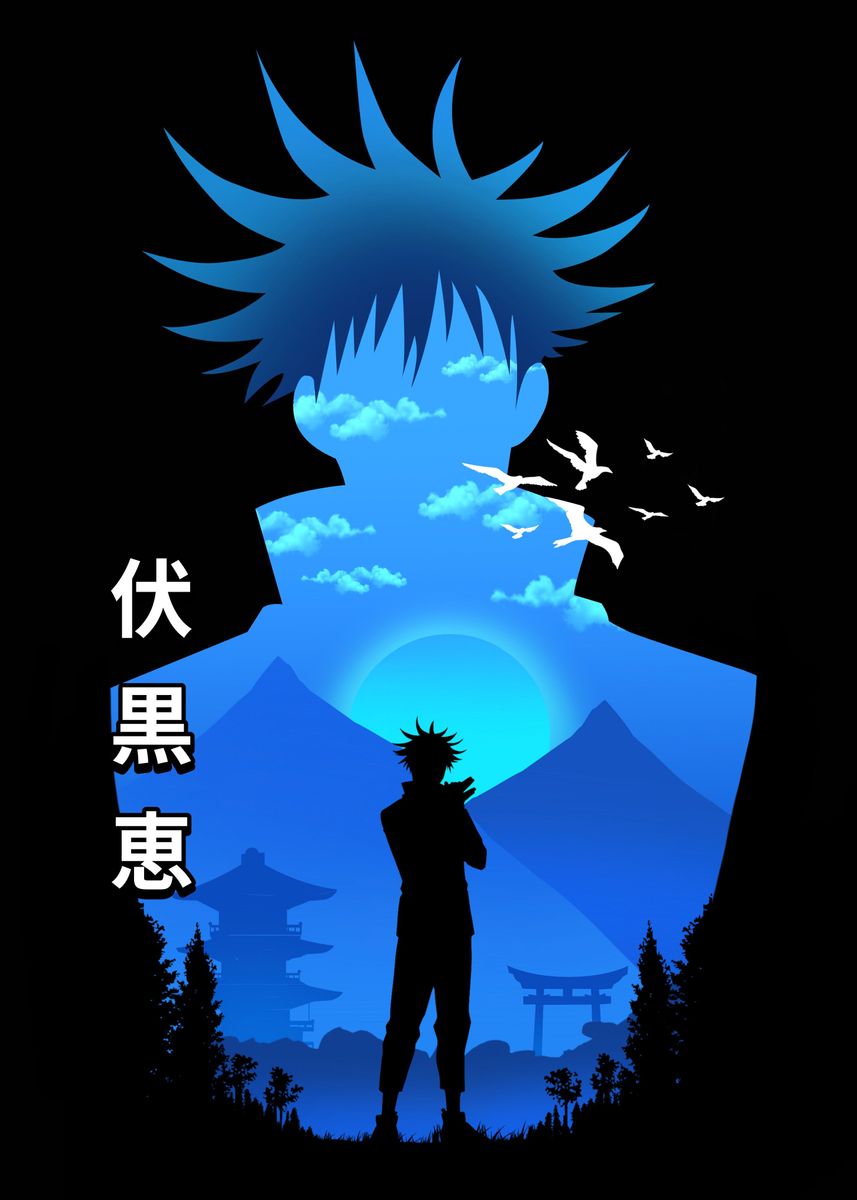 Megumi Gojo Sukuna Jujutsu' Poster, picture, metal print, paint