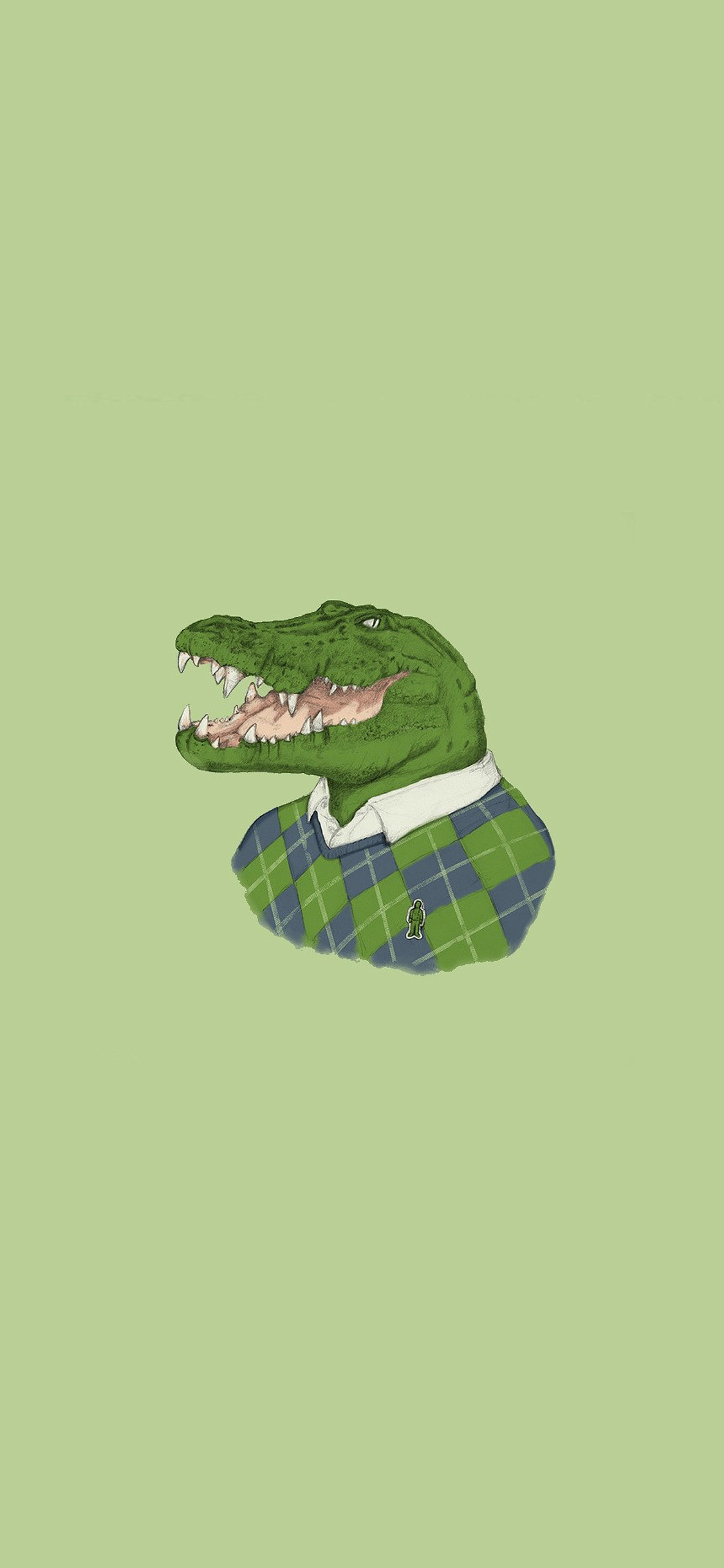 Lacoste Human Animal Minimal Art Illust Green