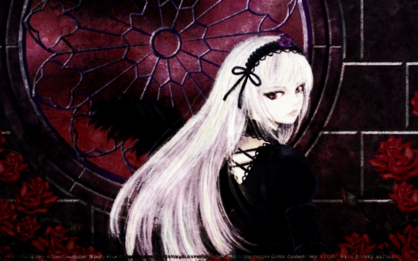 Gothic Goth Anime Window Roses Edit wallpaperx900