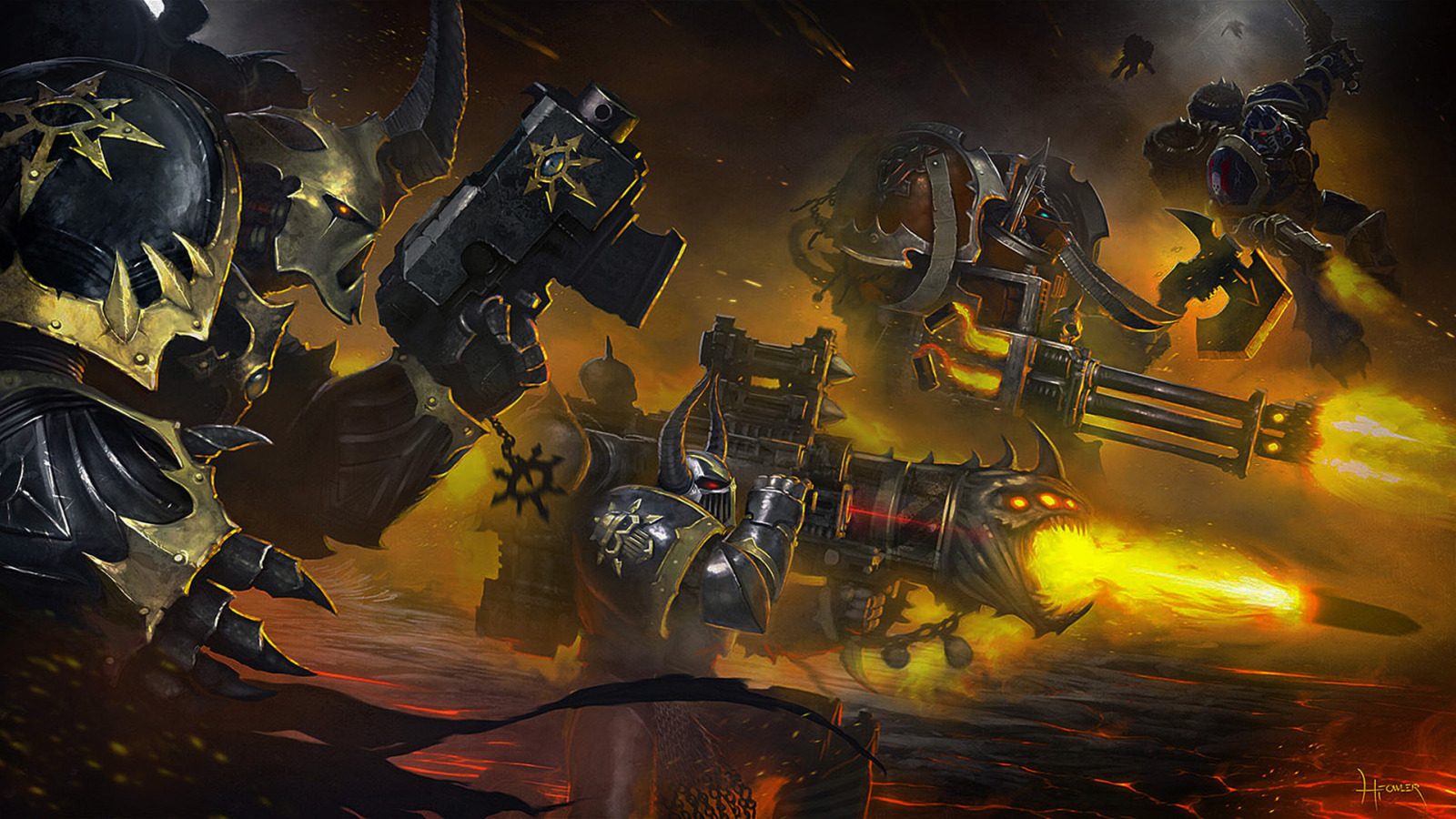 Download wallpaper Warhammer 40000, Chaos, space marine, black legion, Eternal Crusade, word bearers, night lords, iron warriors, section fantasy in resolution 1600x900