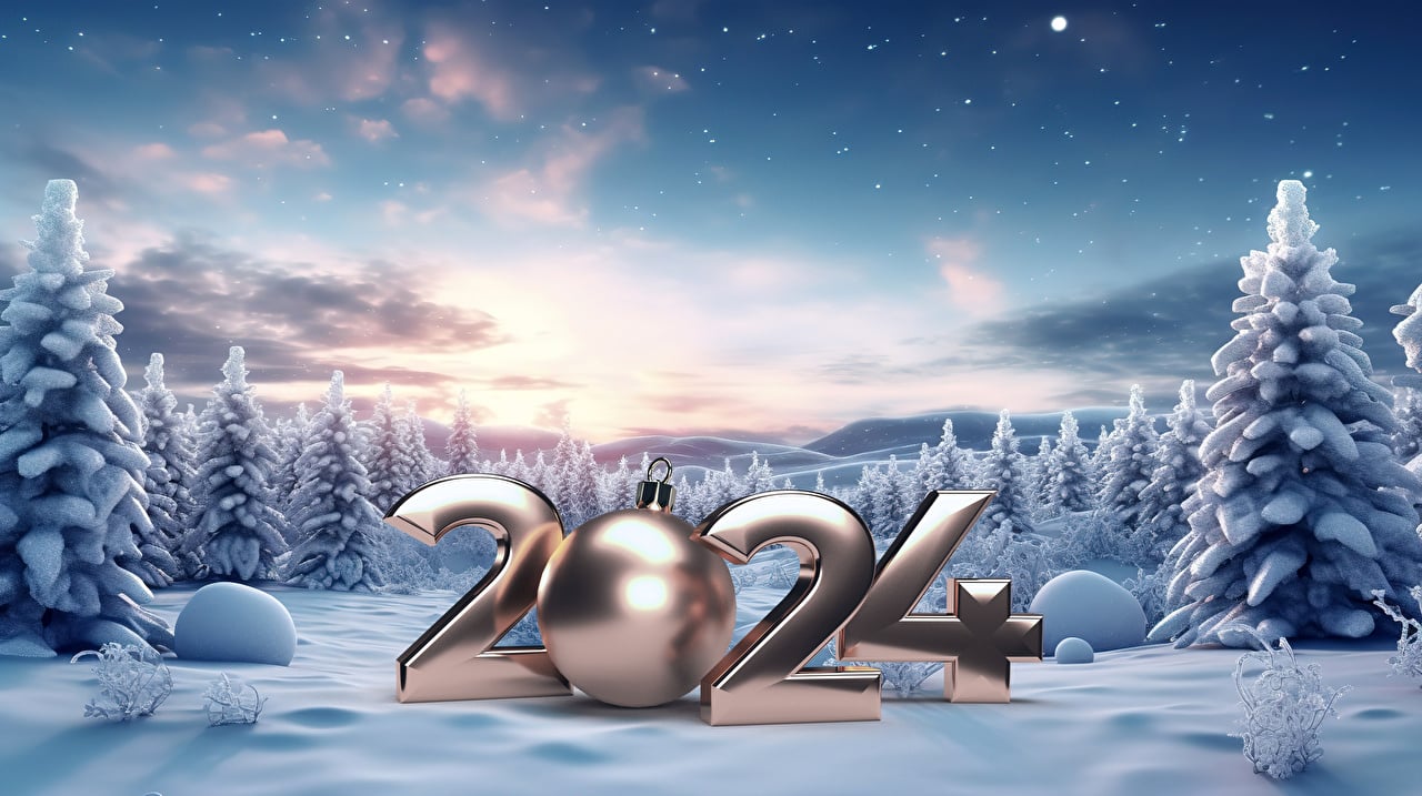 Image 2024 New year Spruce Snow Balls