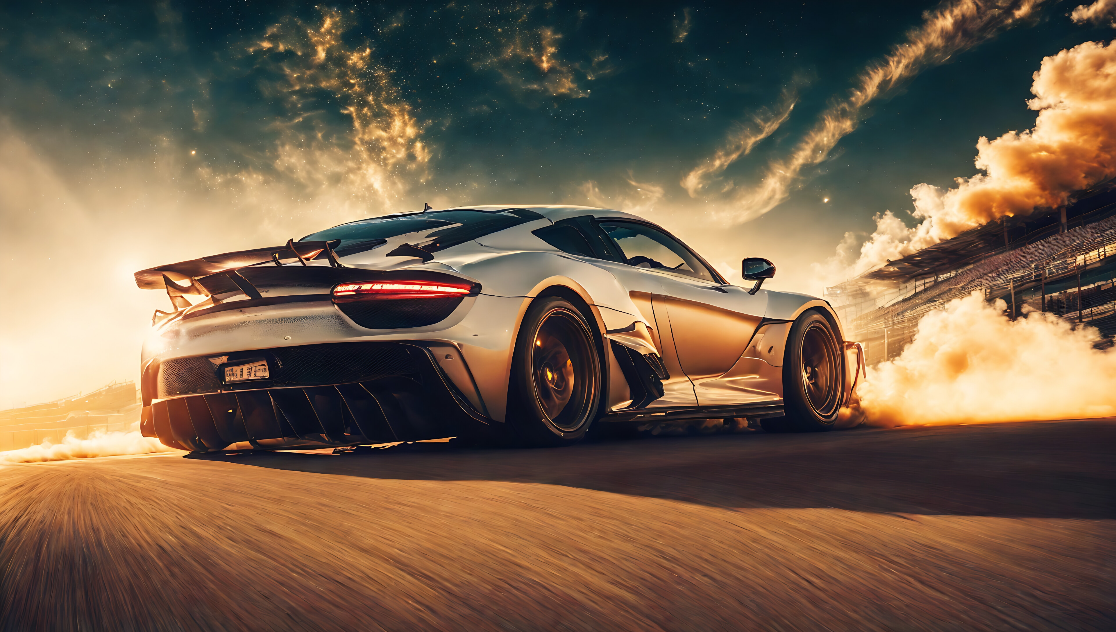 4K Wallpaper: Sports cars on track, r
