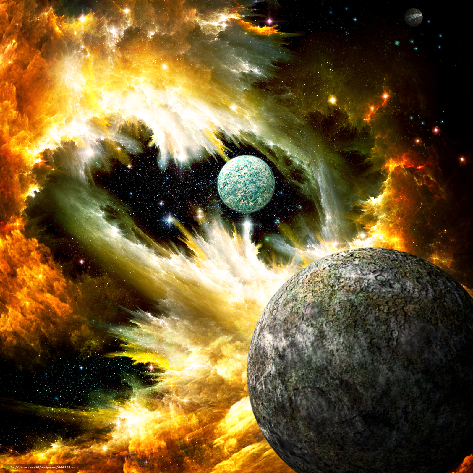 Download wallpaper space, Planet, 3D, art free desktop wallpaper in the resolution 2500x2500