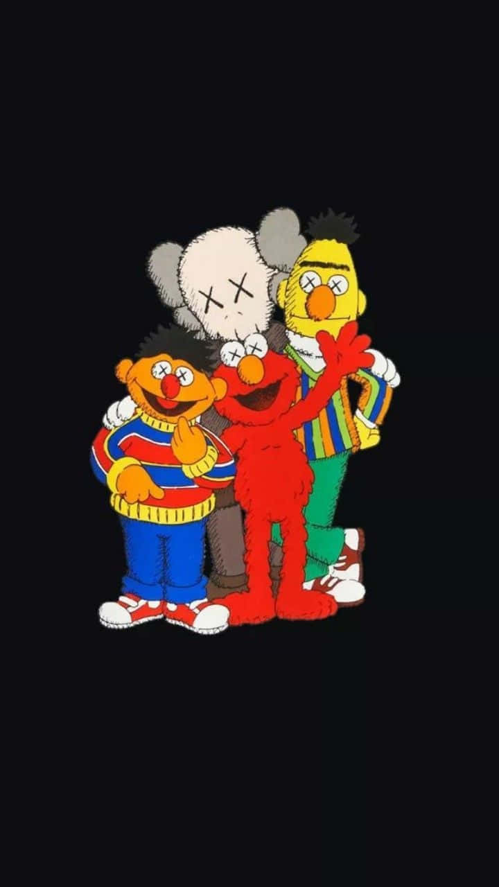 Download Kaws Sesame Street iPhone Wallpaper