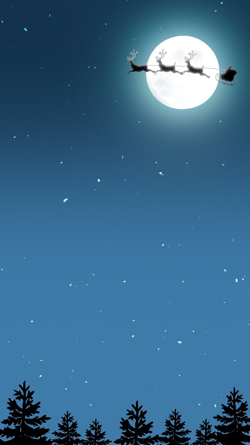 Santa sleigh border iPhone wallpaper