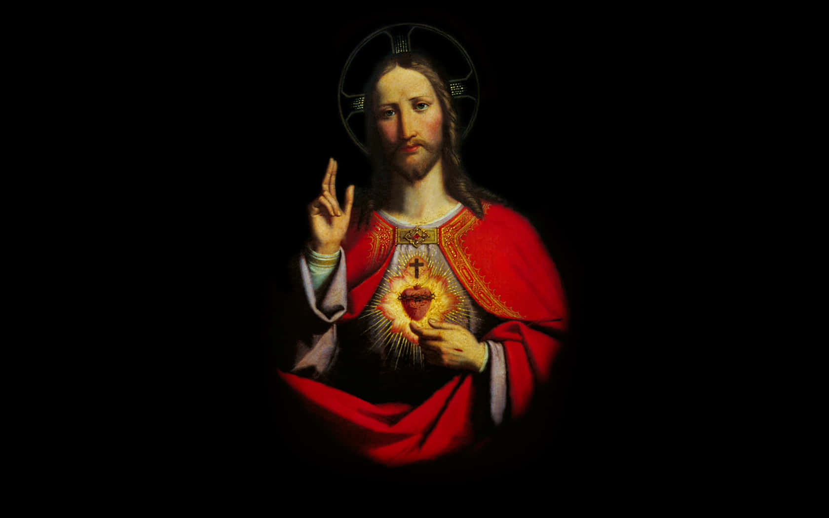 Download Jesus Holding A Heart With His Hands Wallpaper