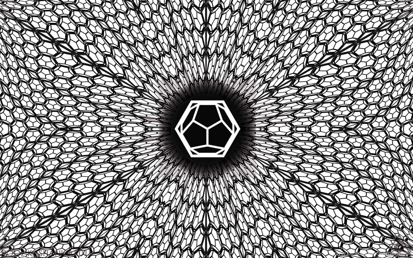 Download A Black And White Drawing Of A Geometric Pattern Wallpaper