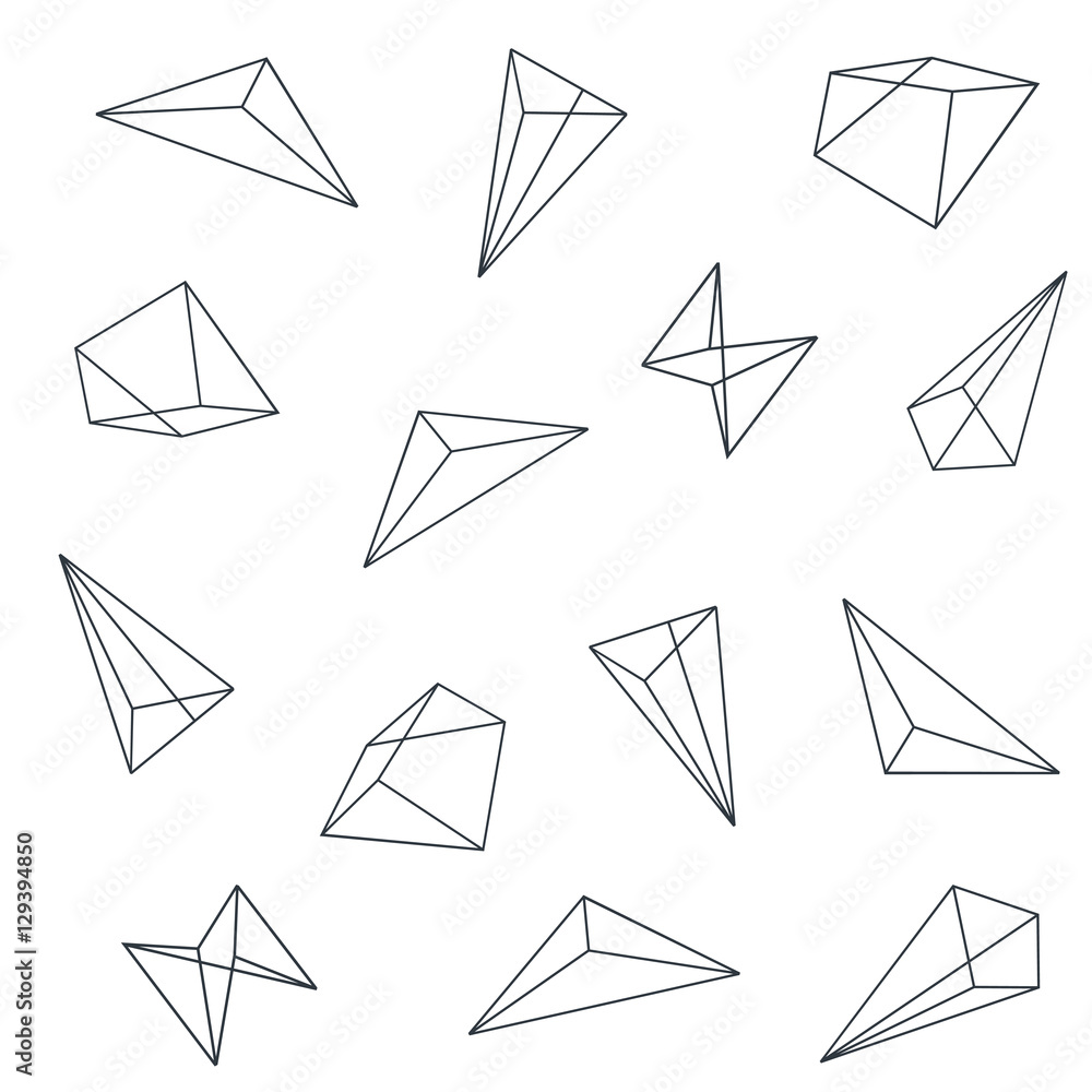 Vector illustration. Sacred geometry symbols and elements wallpaper seamless textile pattern. Black outline pyramid and geometric shapes. Useful for wrapping, web background and fabric design. Stock Vector