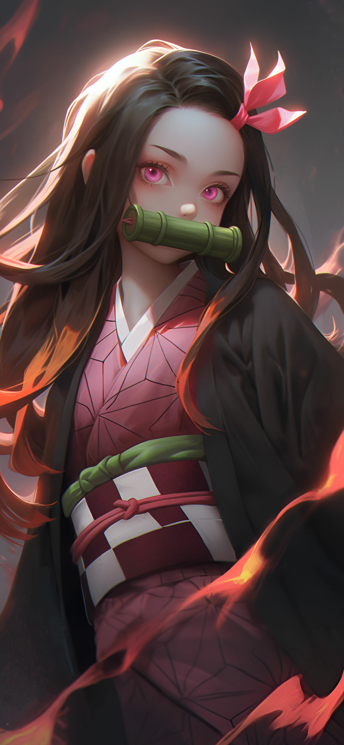 Demon Slayer Beautiful Nezuko Kamado Art Wallpaper