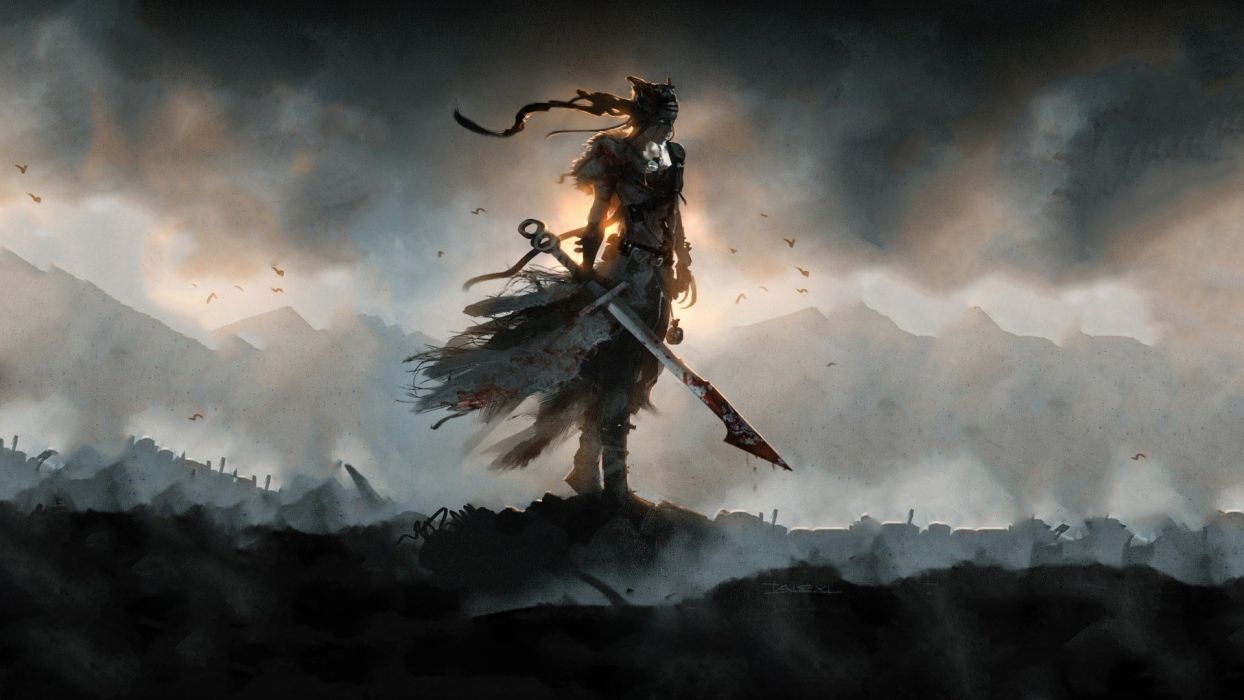 Hellblade sword blood warrior woman wallpaperx1080
