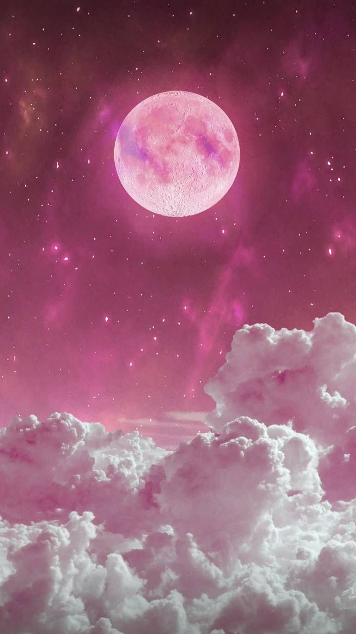 Download Pink moon wallpaper by arsi26 now. Browse million. Paisaje en papel pintado, Papel de pared de color rosa, Fondos de pantalla cielo