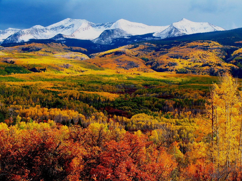 Autumn Mountains. Crested Butte mountains in full autumn co