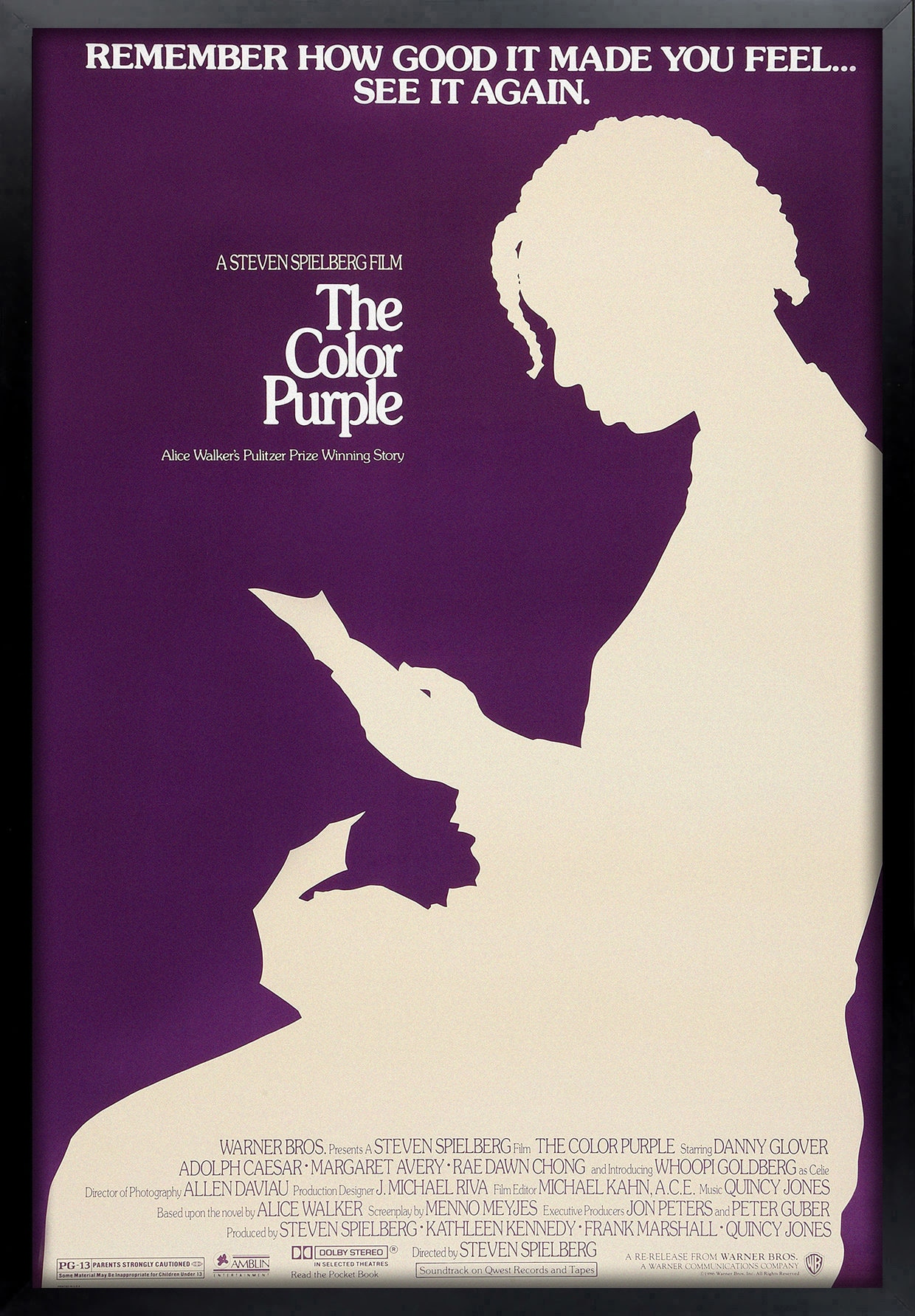 The Color Purple Movie Poster Framed and Ready to Hang