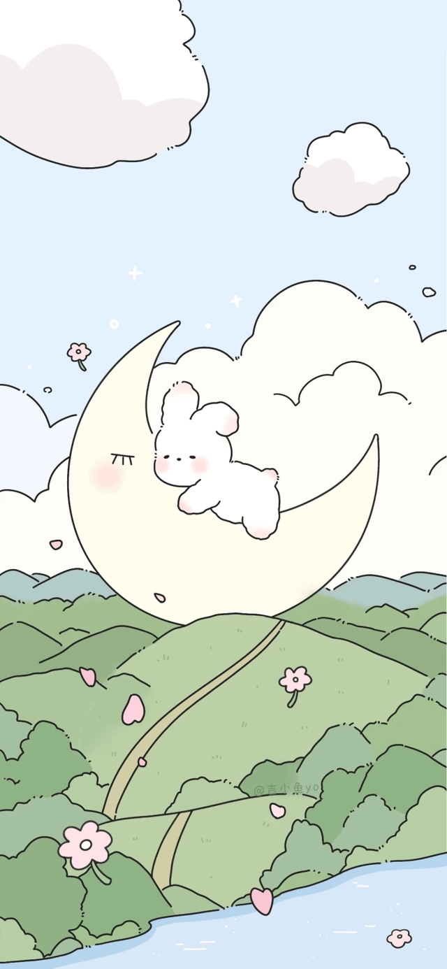 Kawaii fluffy white bunny simple arts. Which one is your favorite?. Mobile wallpaper [700x1517]