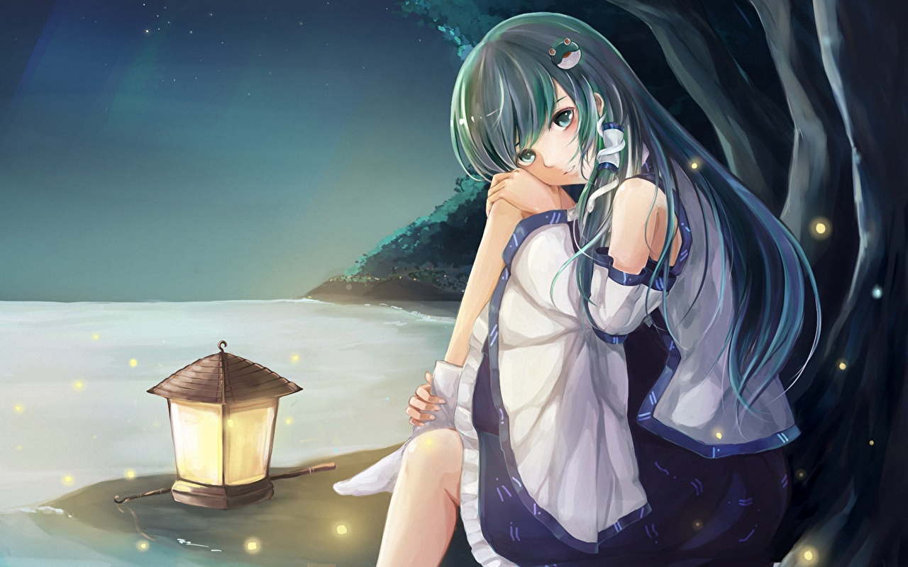 image Touhou Collection kochiya sanae Anime Lamp Staring