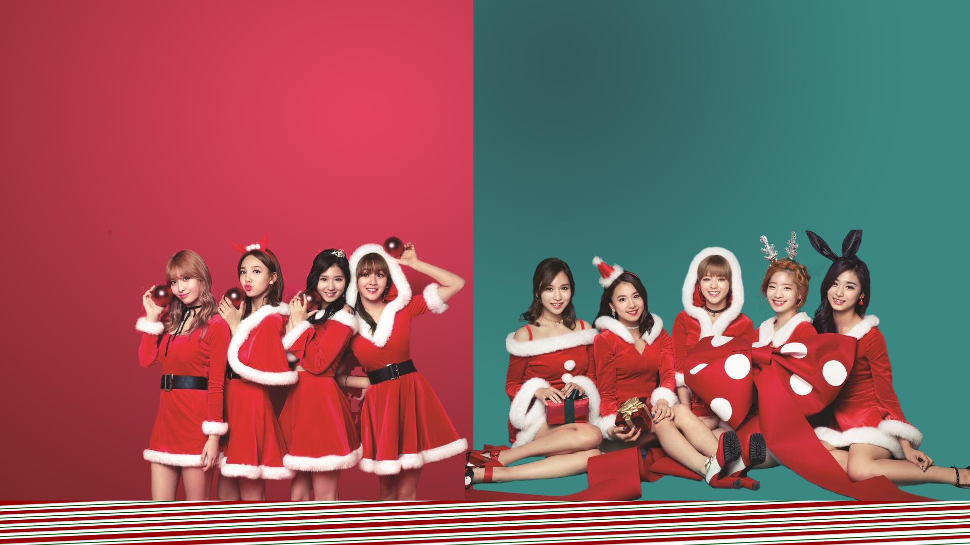 A TWICE Christmas wallpaper I made