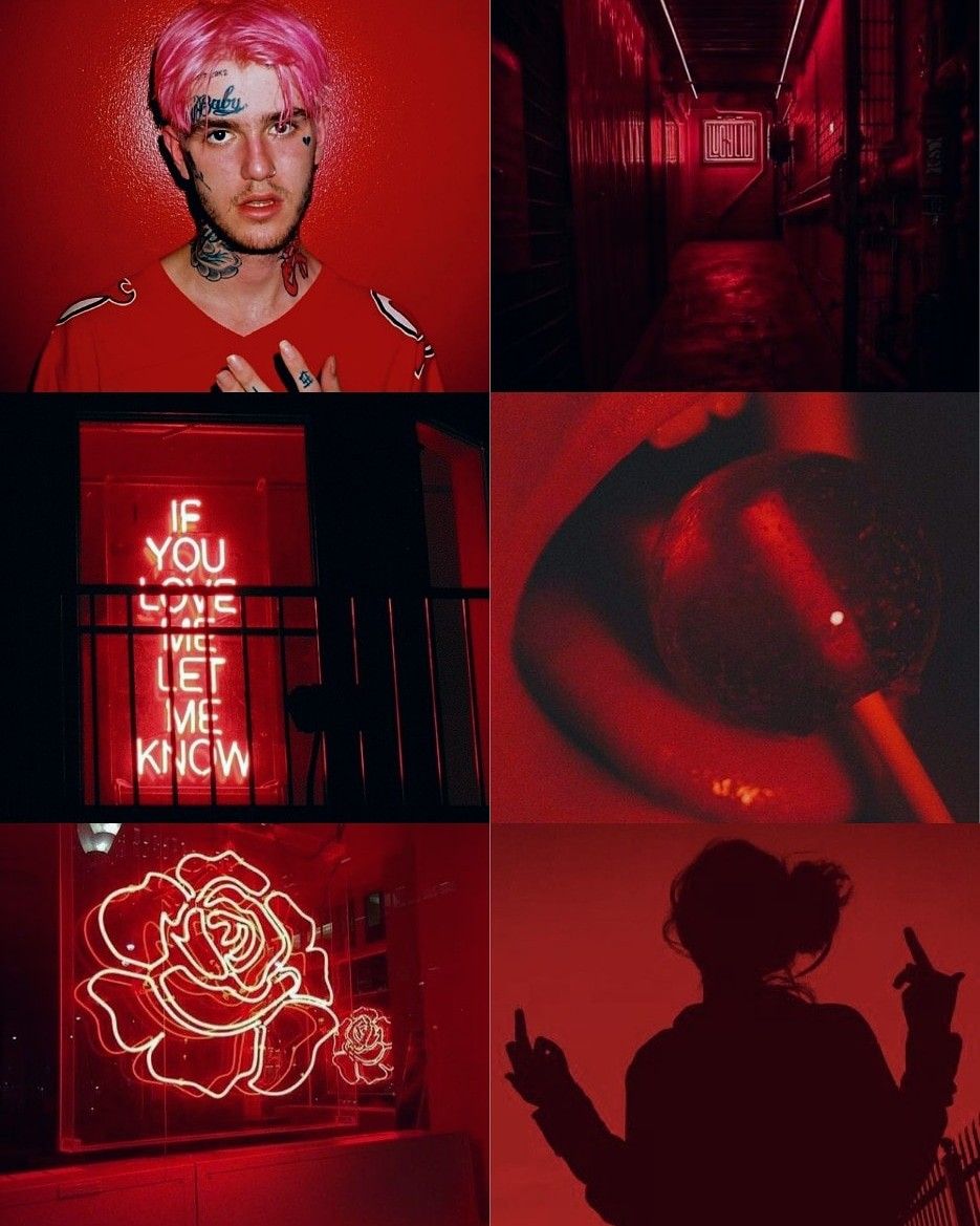 Astethic Lil Peep. Red and black wallpaper, Red aesthetic grunge, Graphic poster art