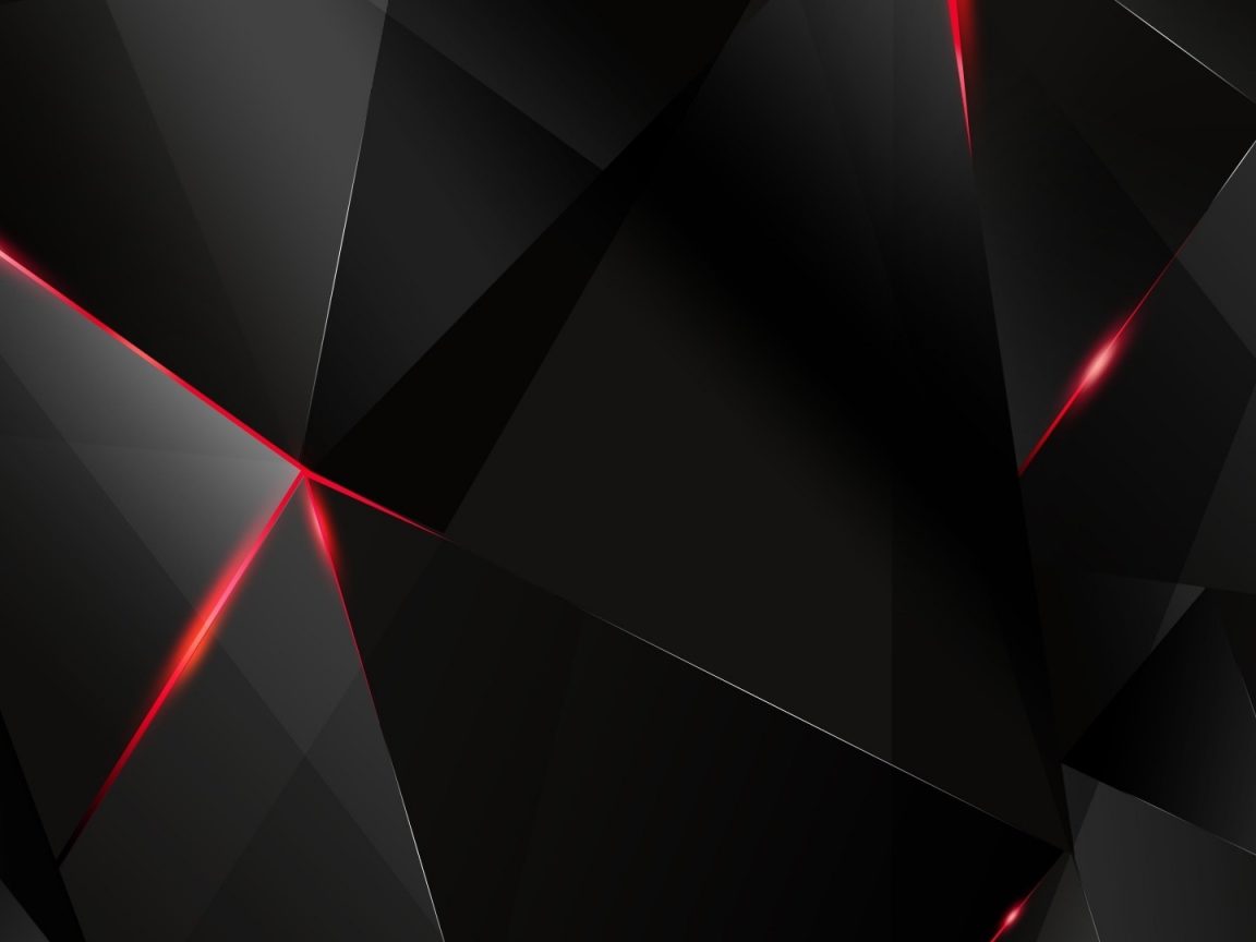 Polygon Abstract Black Red 4K Wallpaper