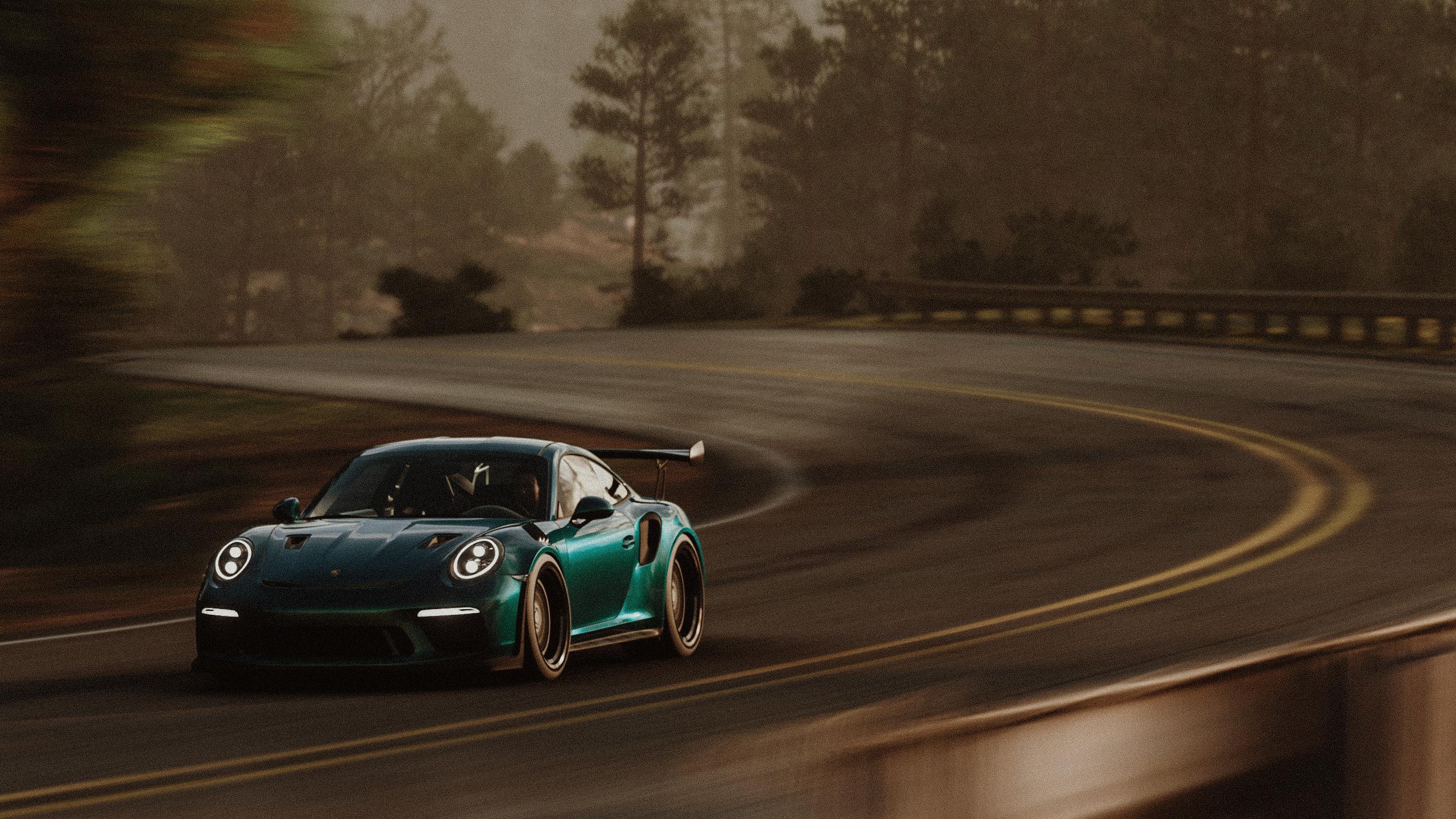 Porsche 911 GT3RS under some majestic lighting