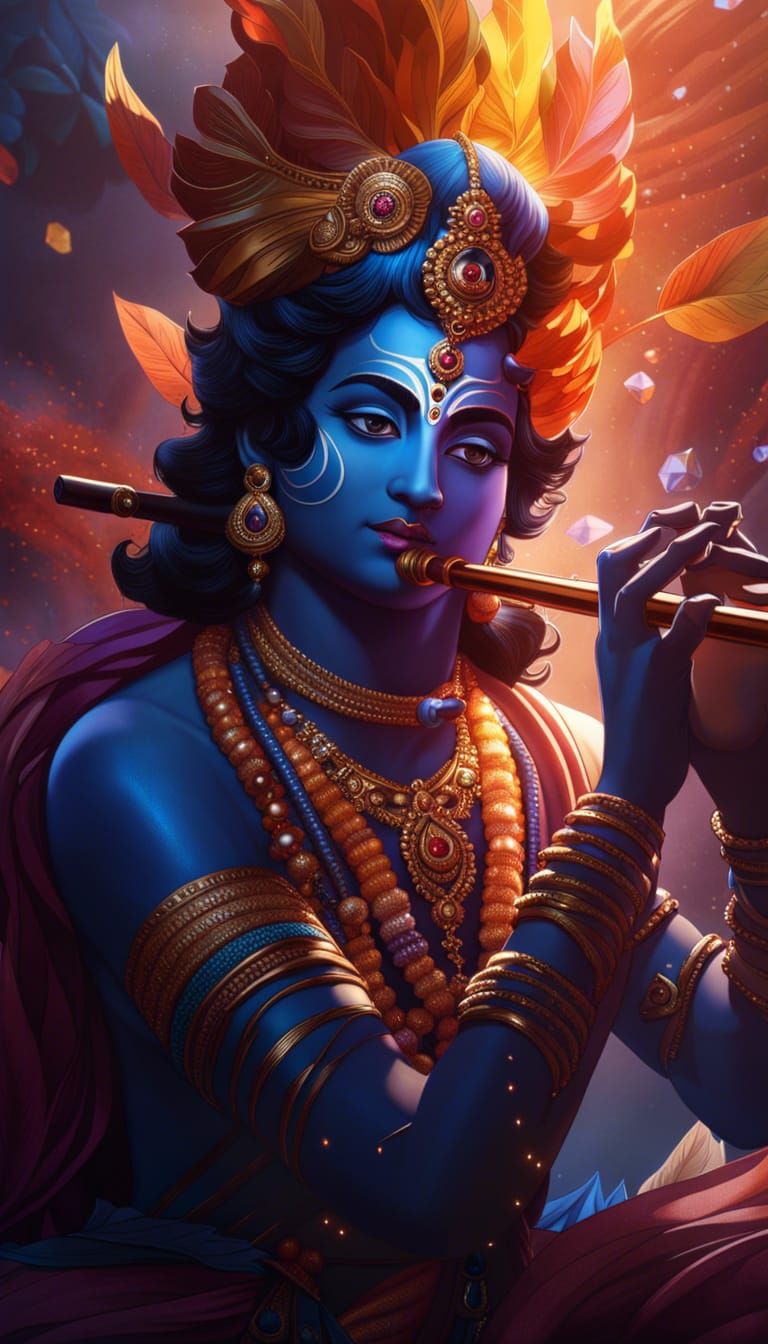 Lord Krishna Playing Flute